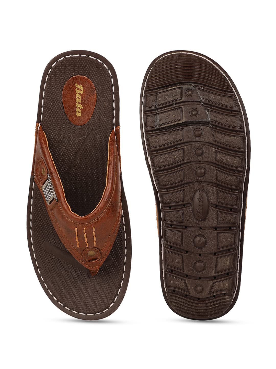 Bata Men's Brown Slip-on Sandal - Image 4