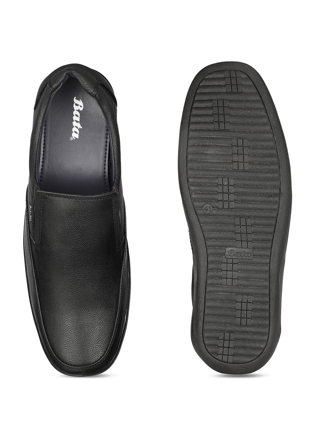 Bata Men's Black Slip-On Formal Shoes - Image 5