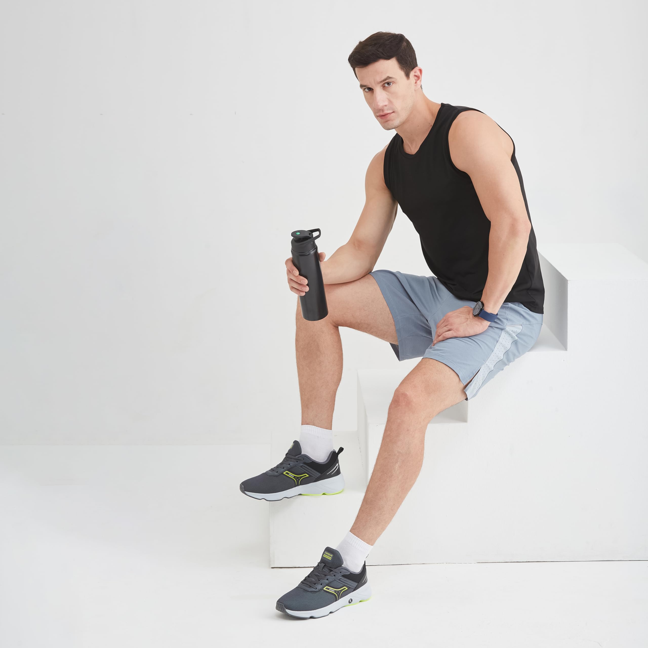 Campus Men's Hurricane Running Shoes - Gry/BLK - Image 2