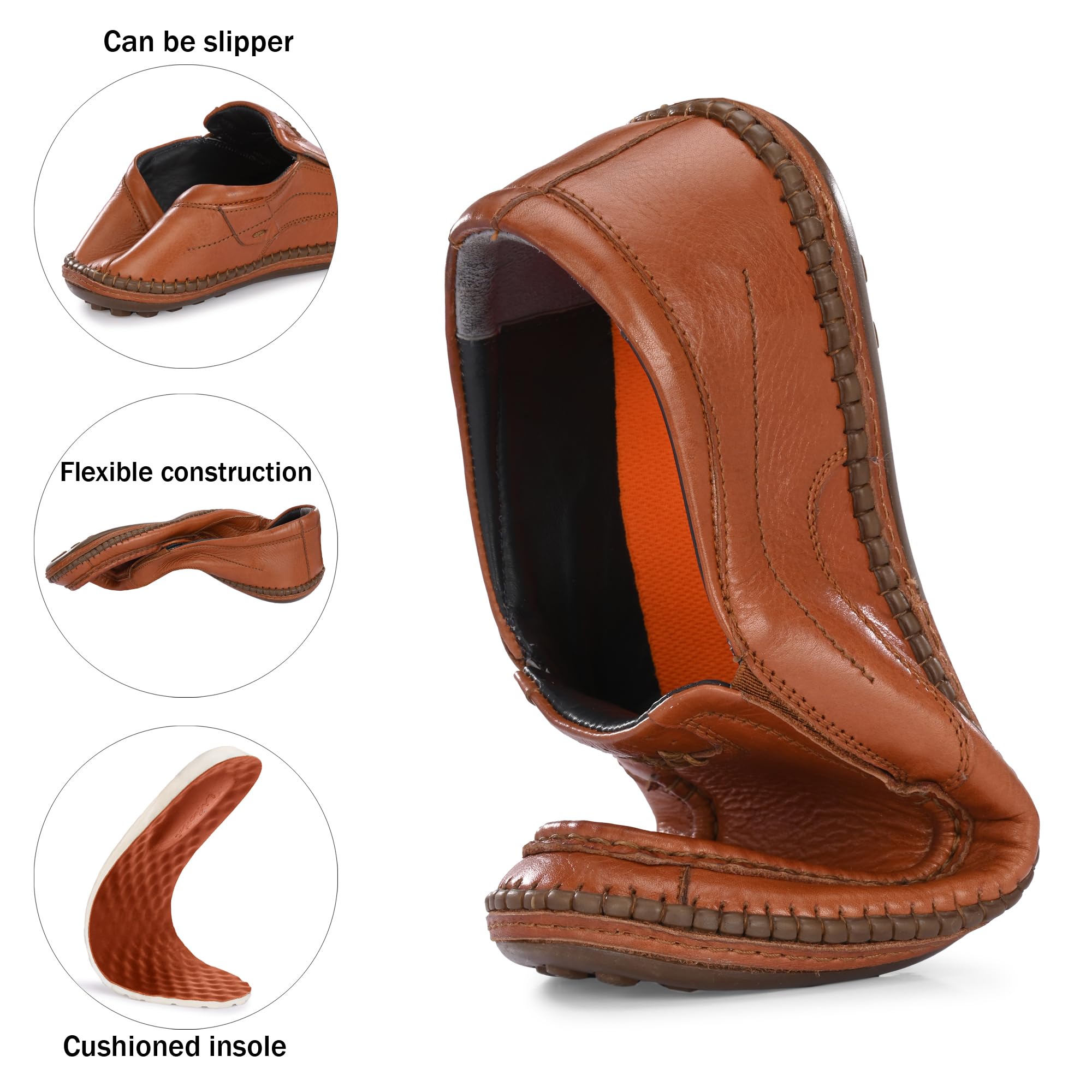 Centrino Blue Leather Loafers for Men - Image 2