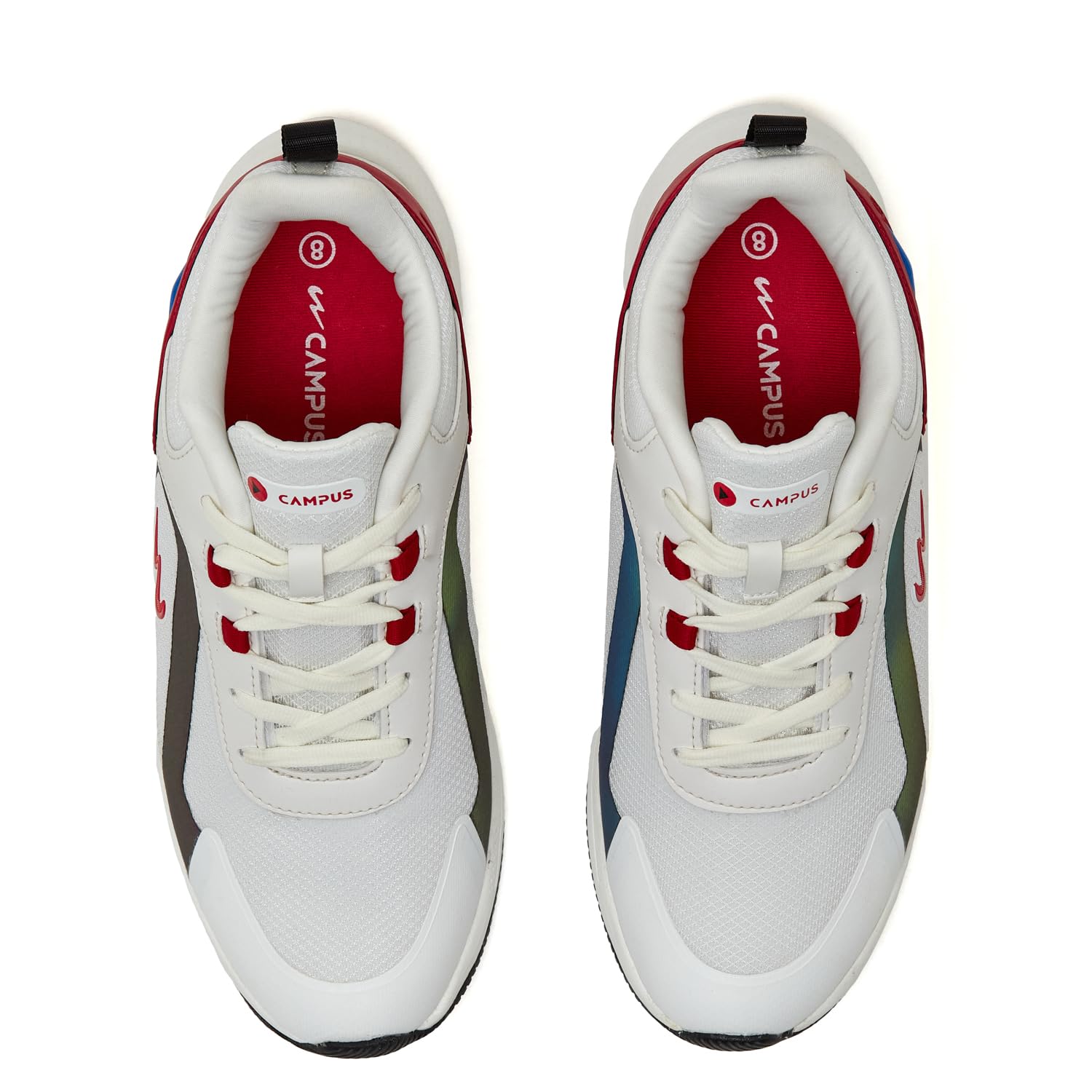 Campus OMAX Running Shoes for Men - Off White/Red - Image 4