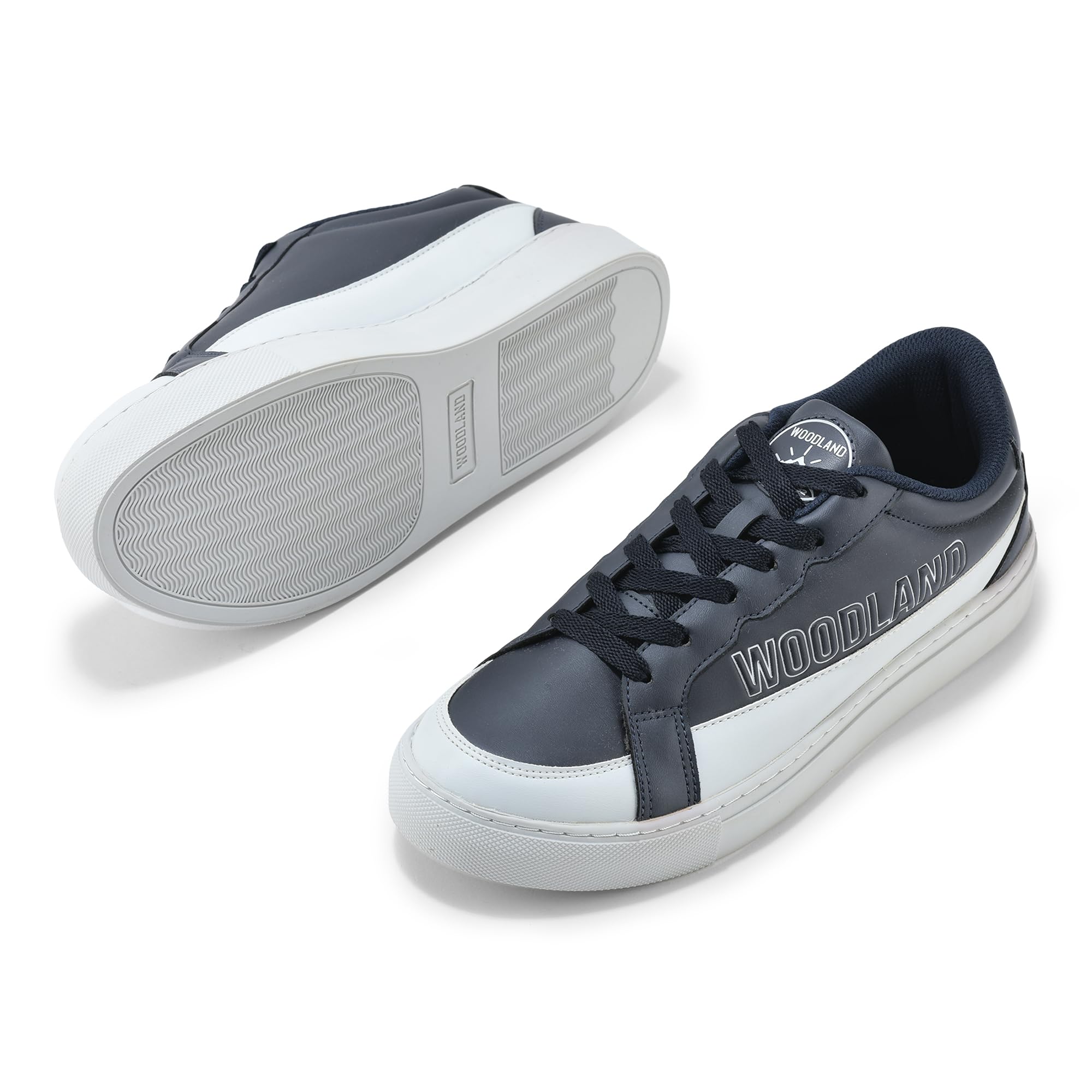 Woodland Men's Navy PU Sneakers - Image 5