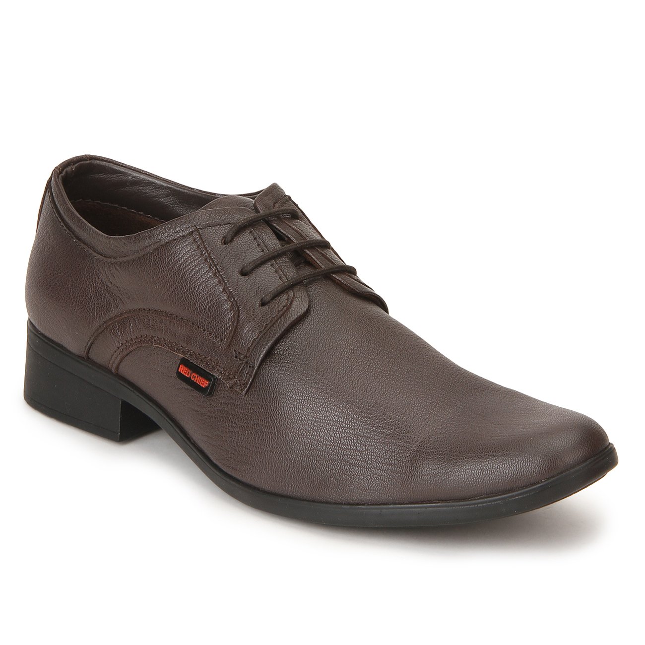 Red Chief Men's Brown Leather Formal Derby Shoes - Image 2
