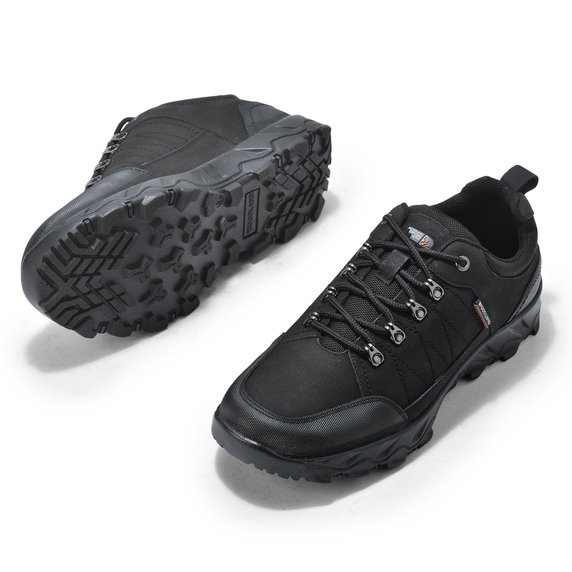 Woodland Men's Black Nubuk Casual Shoes - Image 5