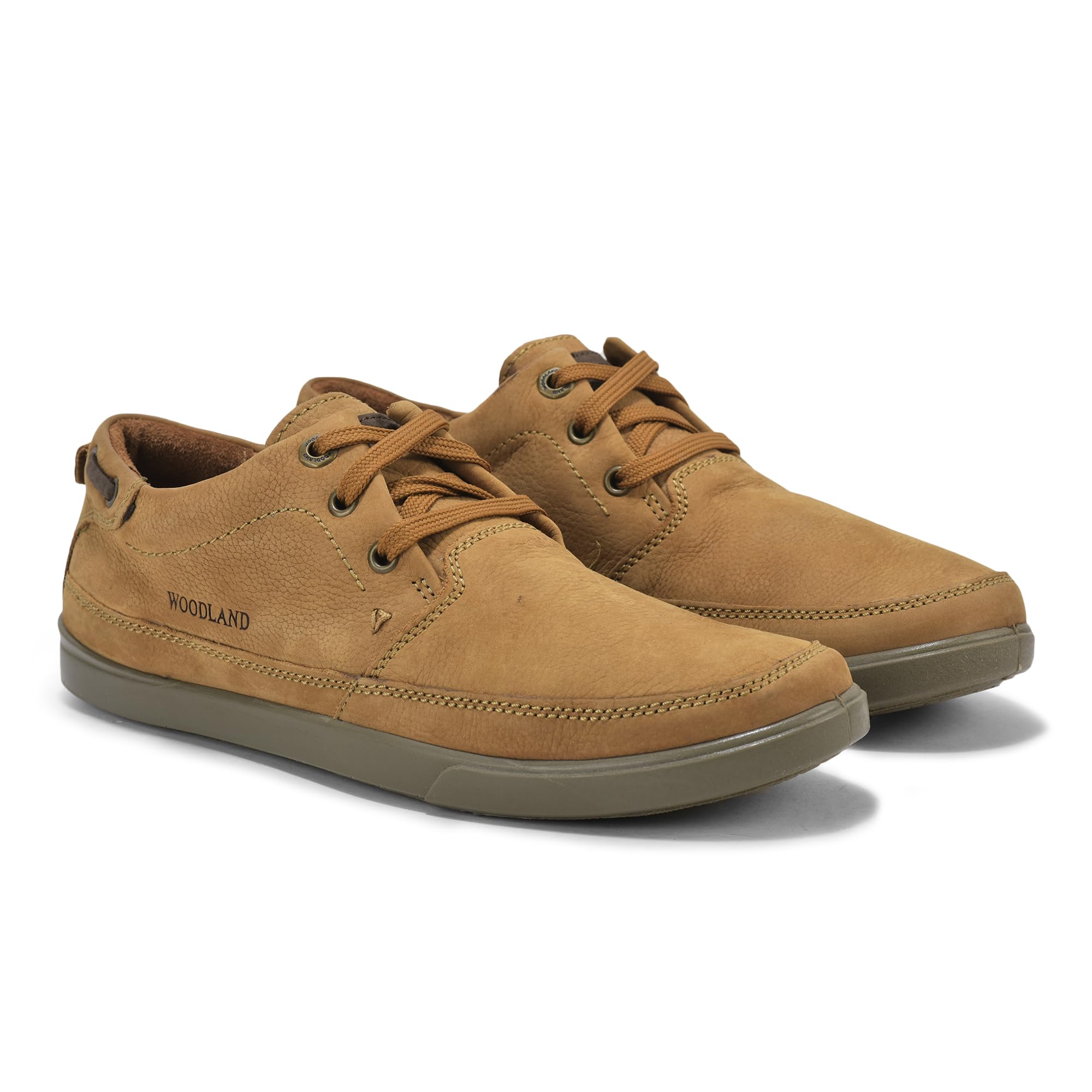 Woodland Men's Camel Leather Casual Shoes - Image 2