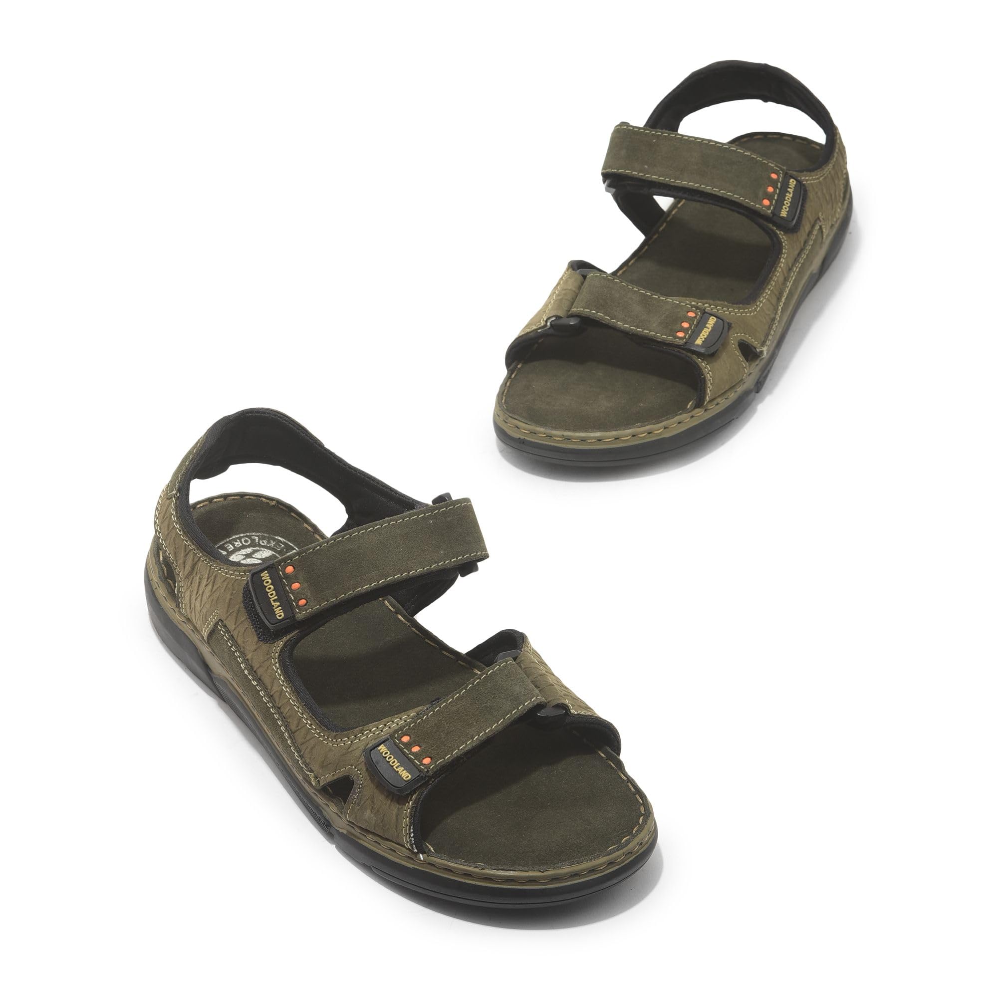 Woodland Men's Olive Green Leather Sandals - Image 3