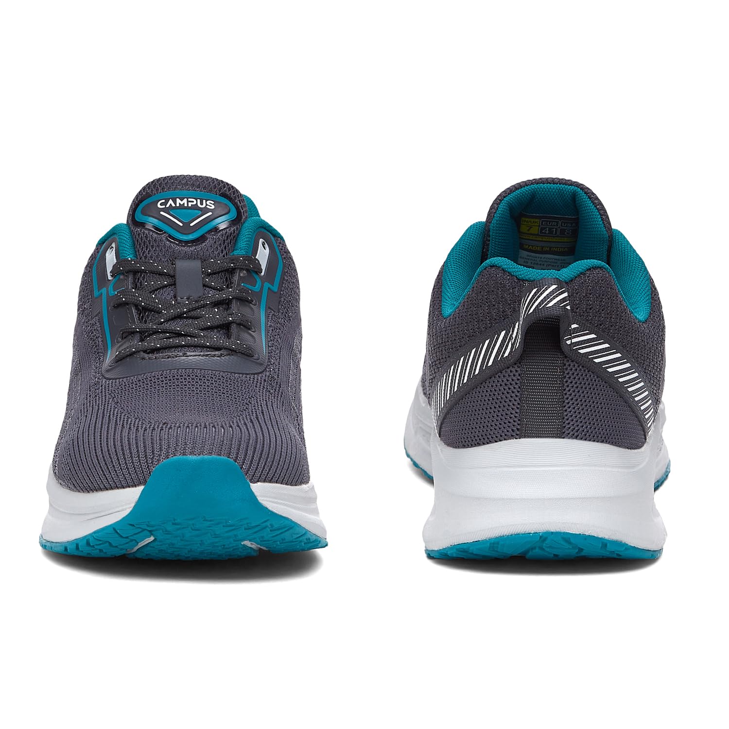 Campus Men's Plush Running Shoes - D.Gry/T.Blue - Image 3