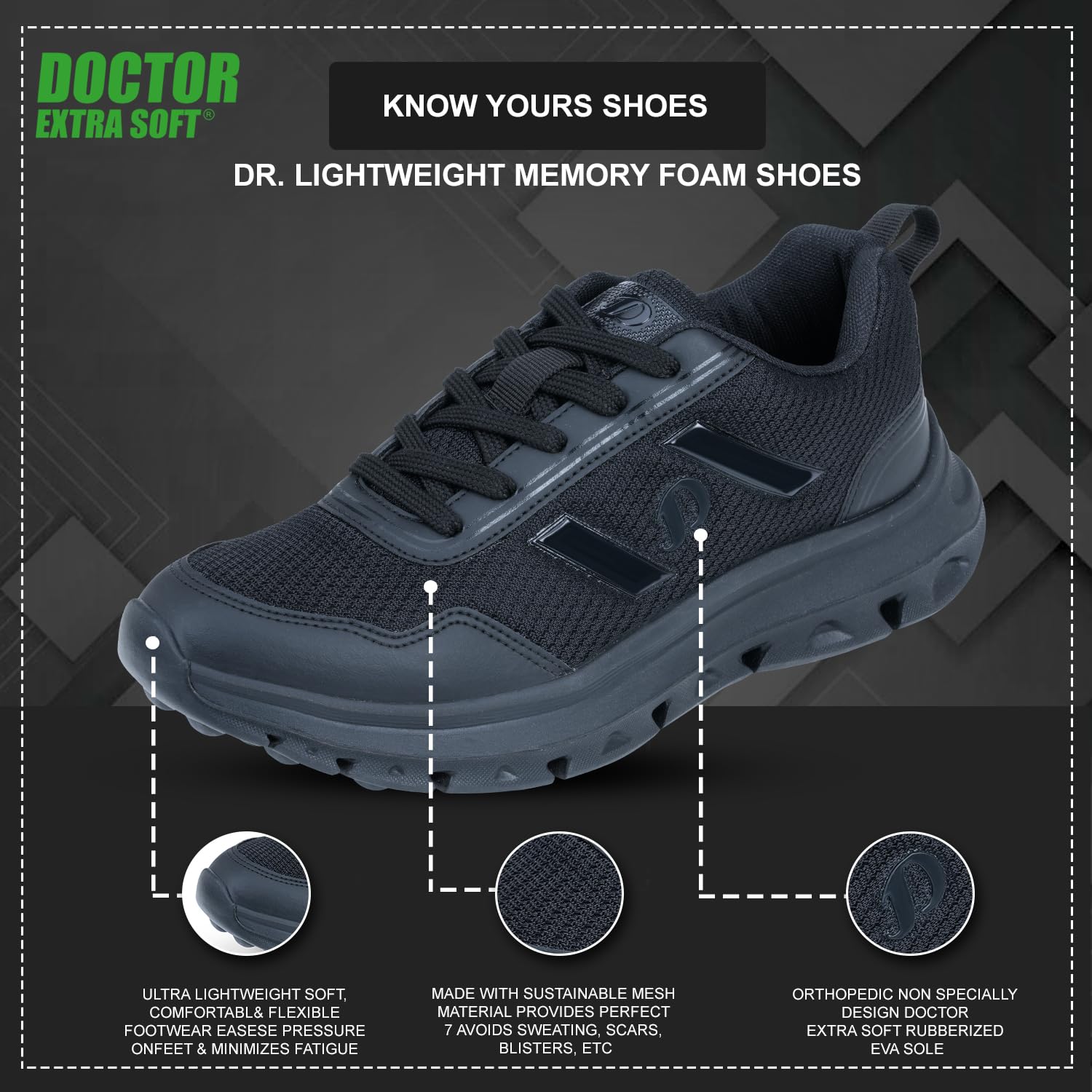 DOCTOR Men's Lace-up Sports Running Shoes - Image 4