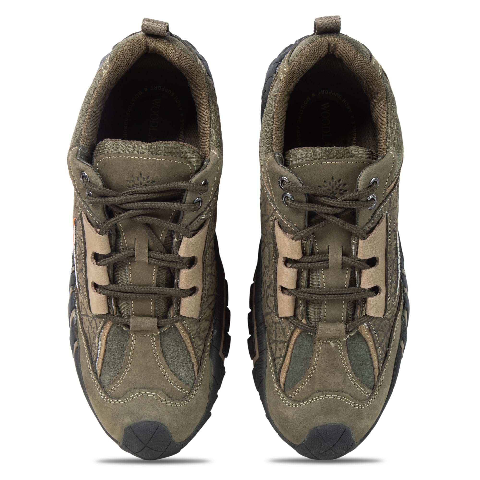 Woodland Men's Olive Green Nubuk Buff Casual Shoes - Image 5