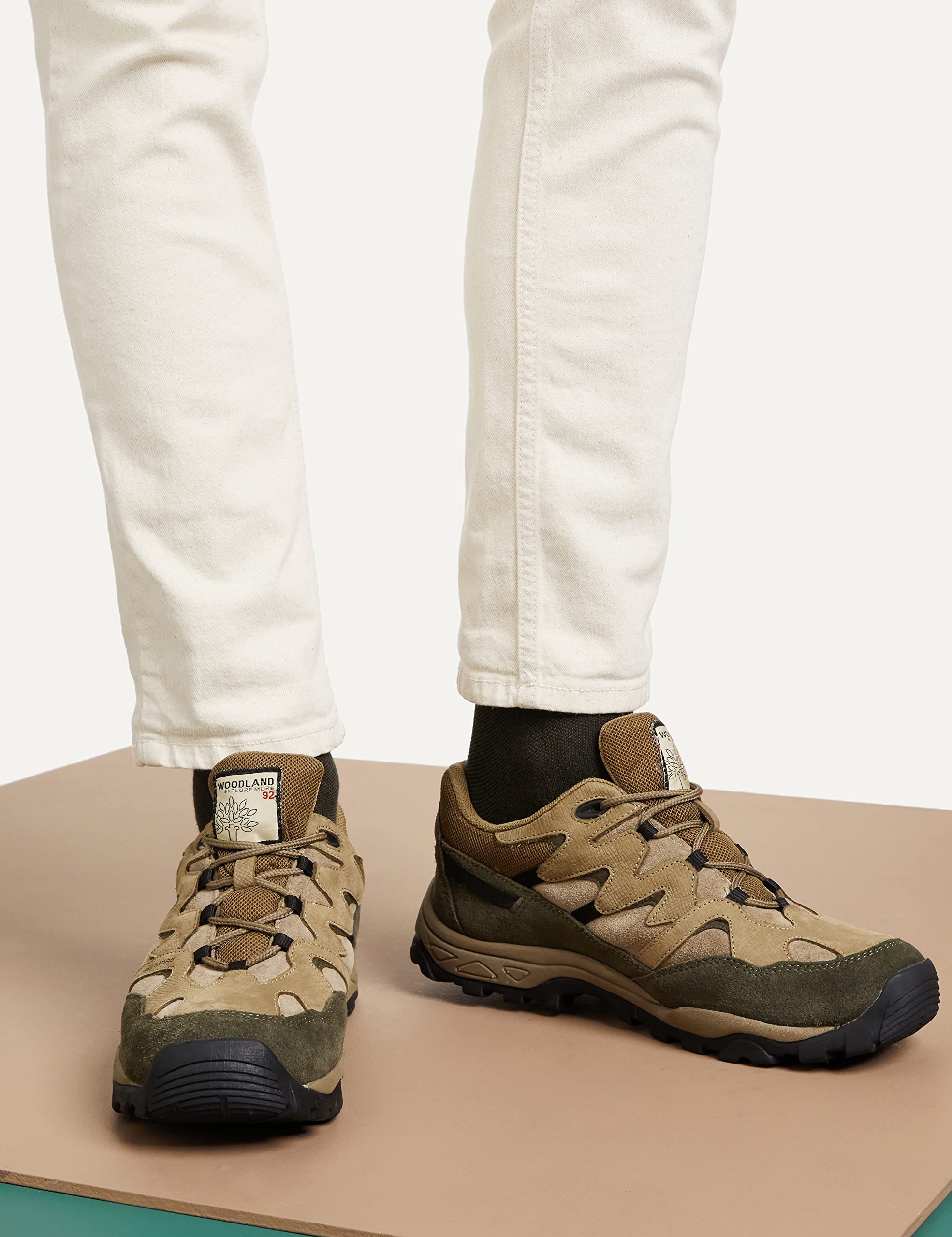 Woodland Men's Dubai Khaki Leather Casual Shoe - Image 5