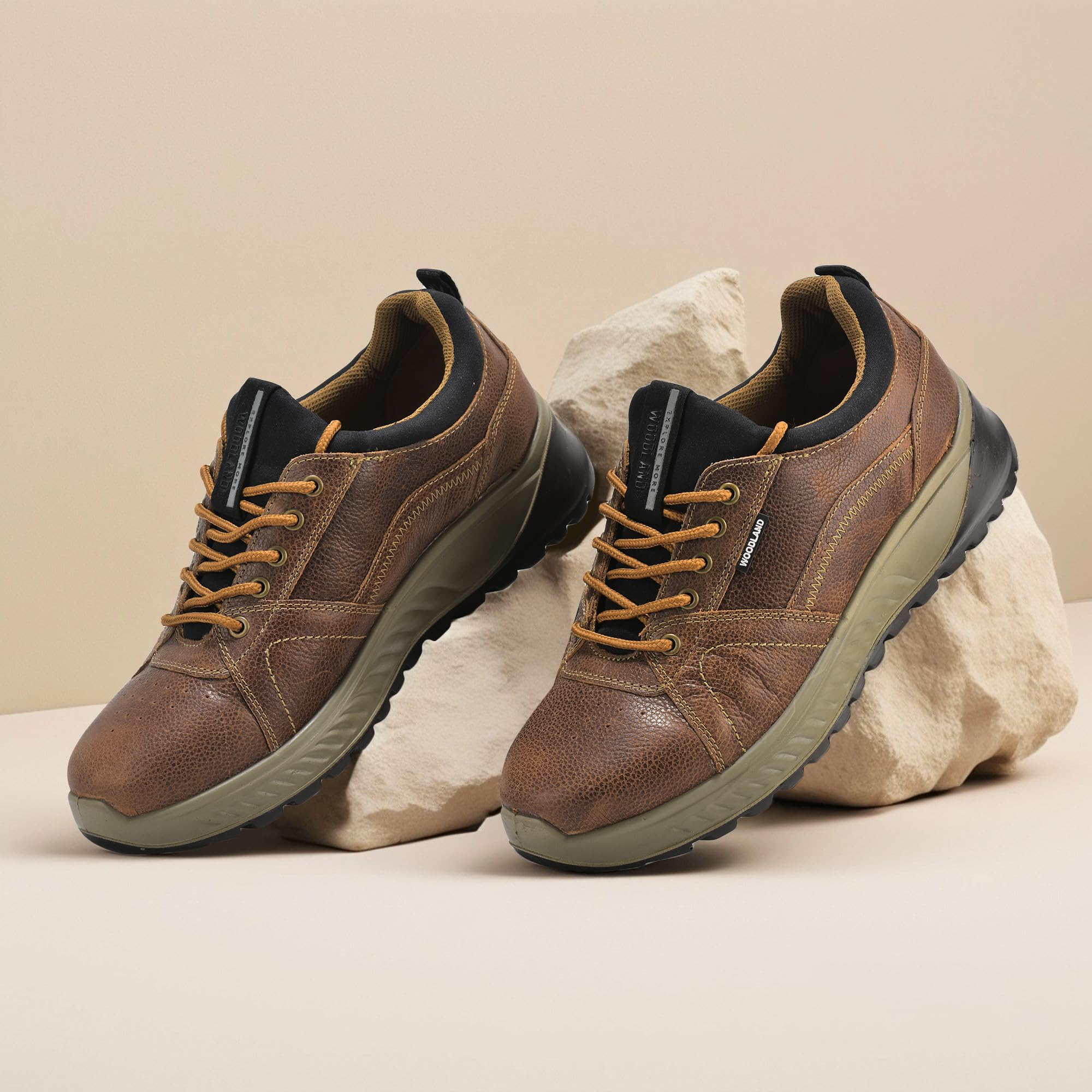 Woodland Men's Camel Nubuk Casual Shoes - Image 4