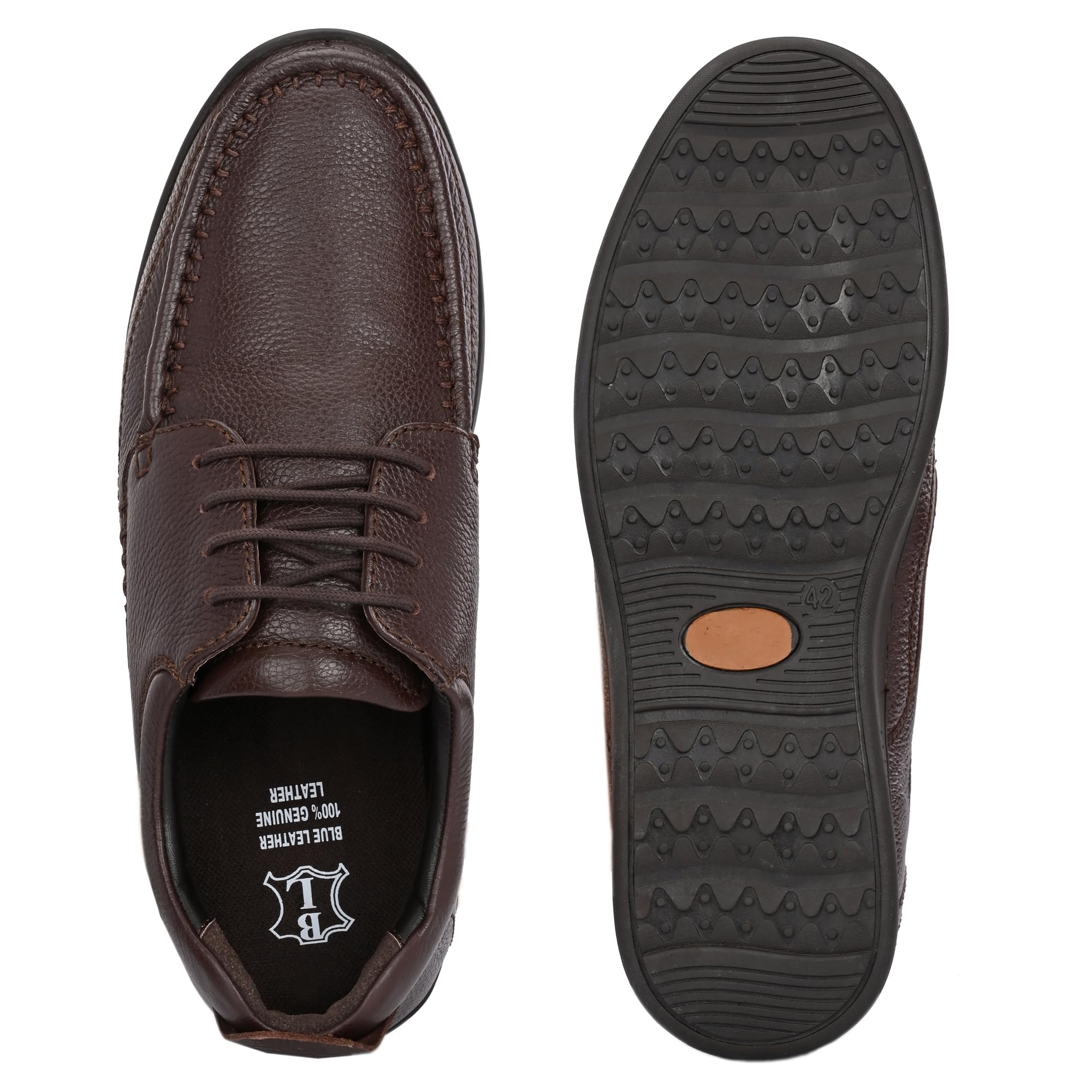 Centrino Men's Blue Leather Formal Shoes - Image 4