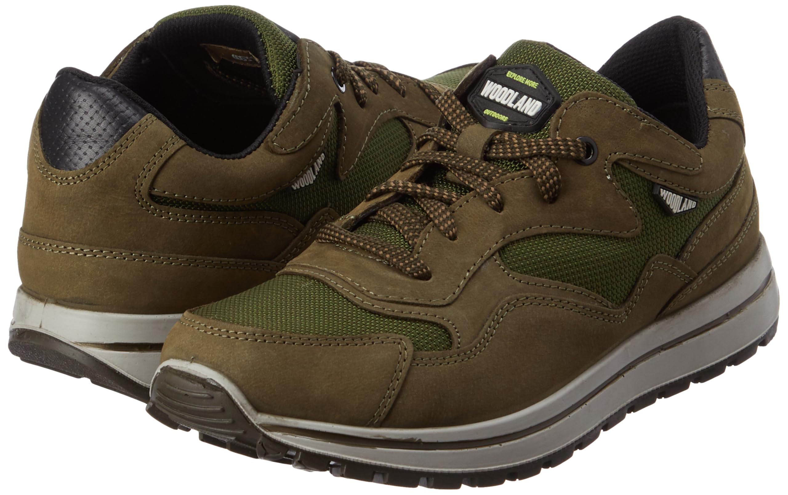 Woodland Men's Olive Green Nubuk Casual Shoes - Image 2