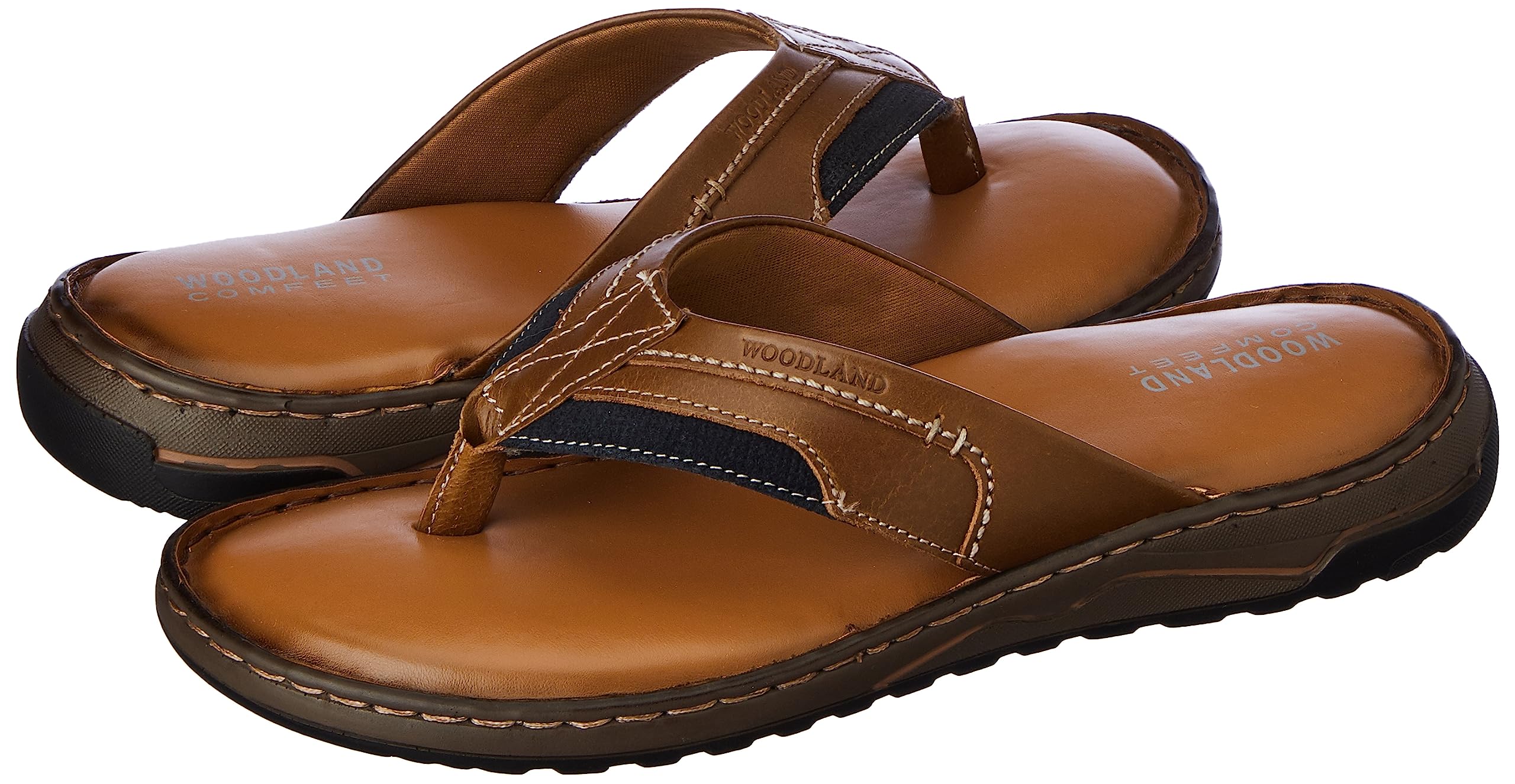 Woodland Men's Tan PU Slippers - Image 2