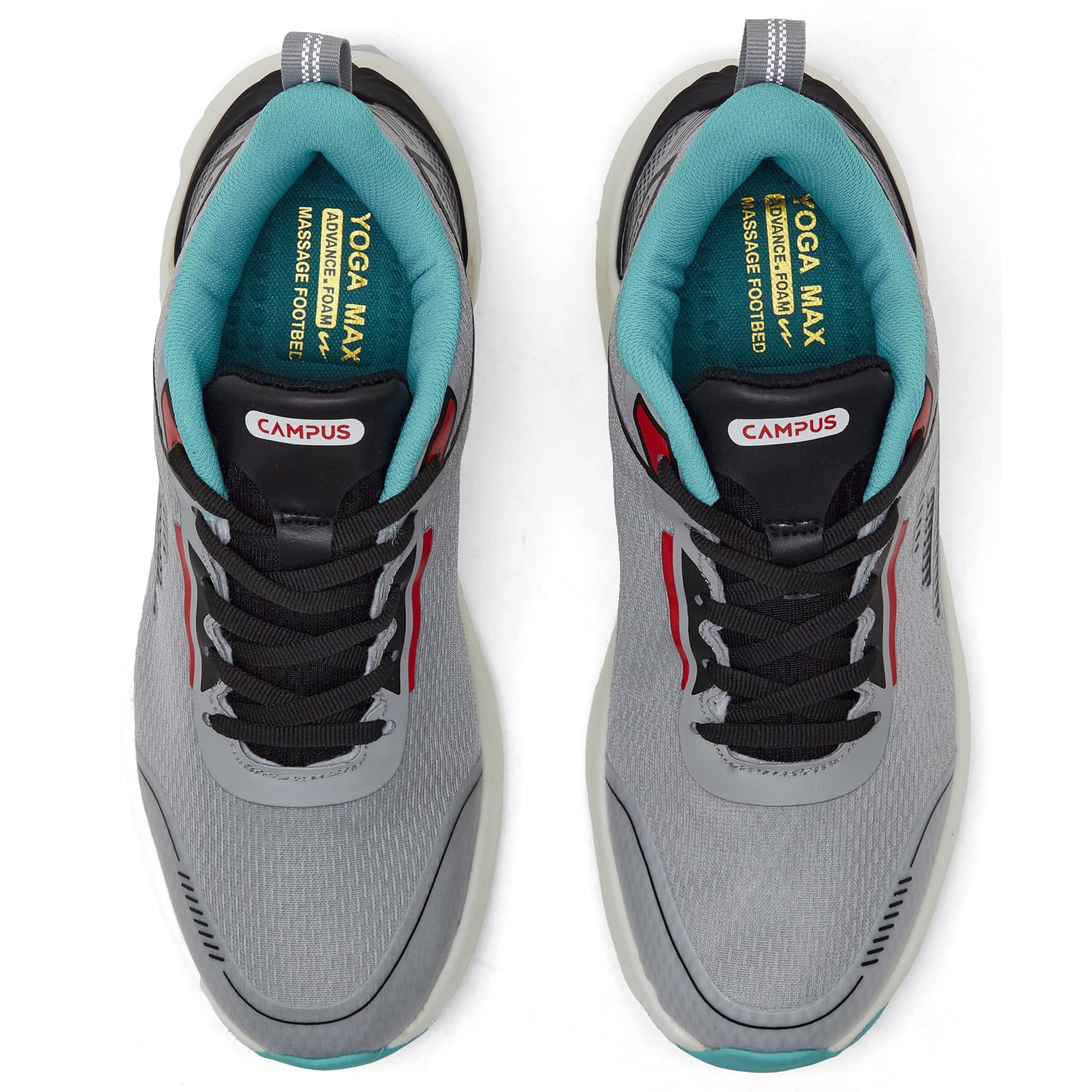 Campus Men STRUT Running Shoes - Grey/Black - Image 4