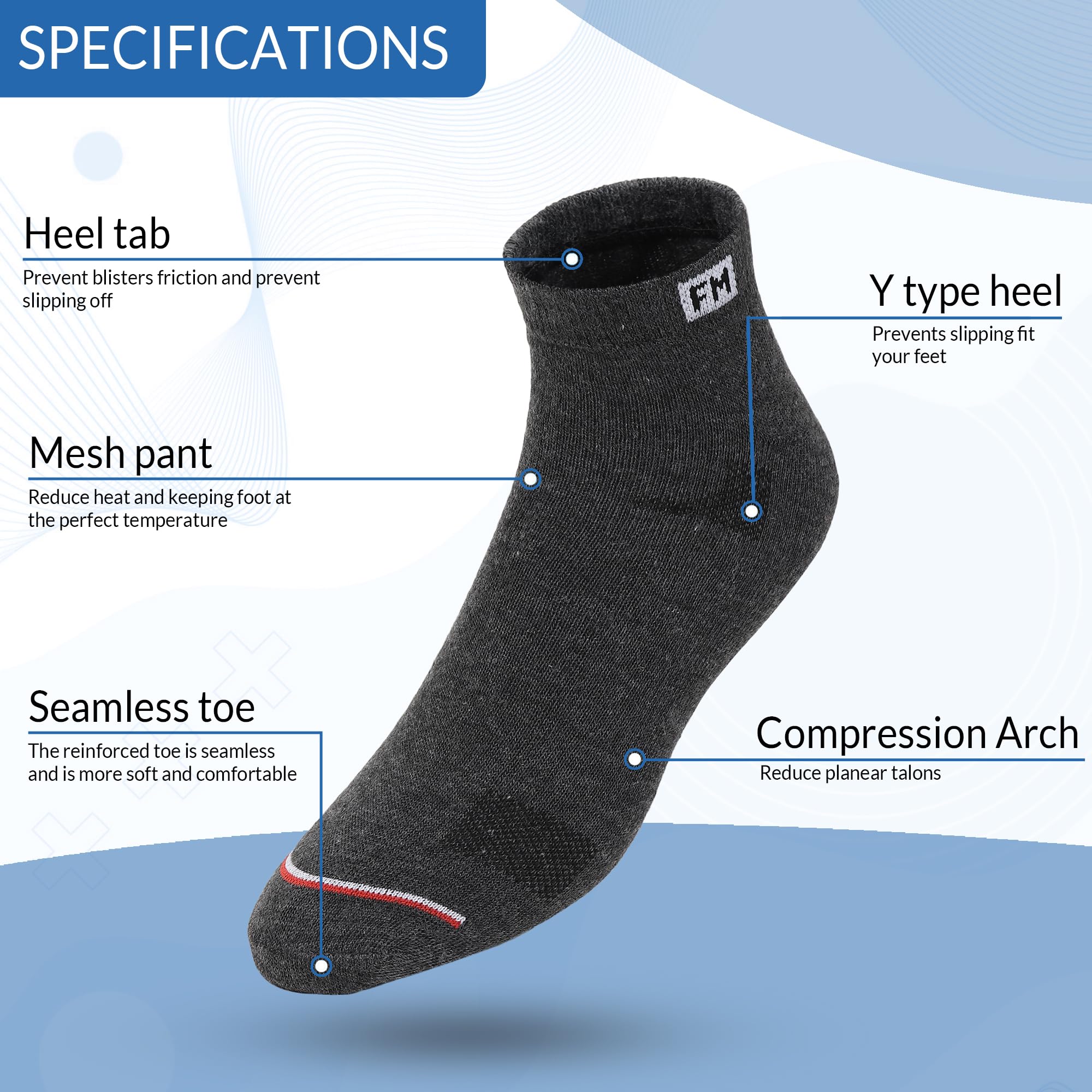 Fitness Mantra Sports Ankle Socks for Men & Women - Image 4