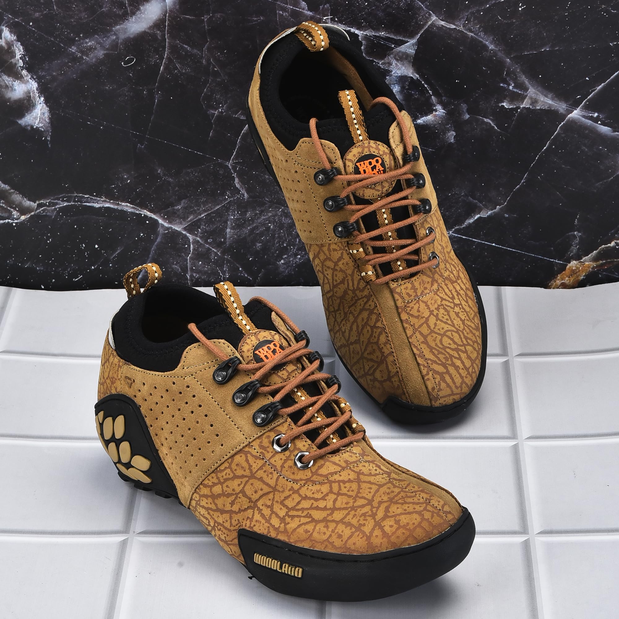 Woodland Men's Camel Leather Casual Shoe - Image 3