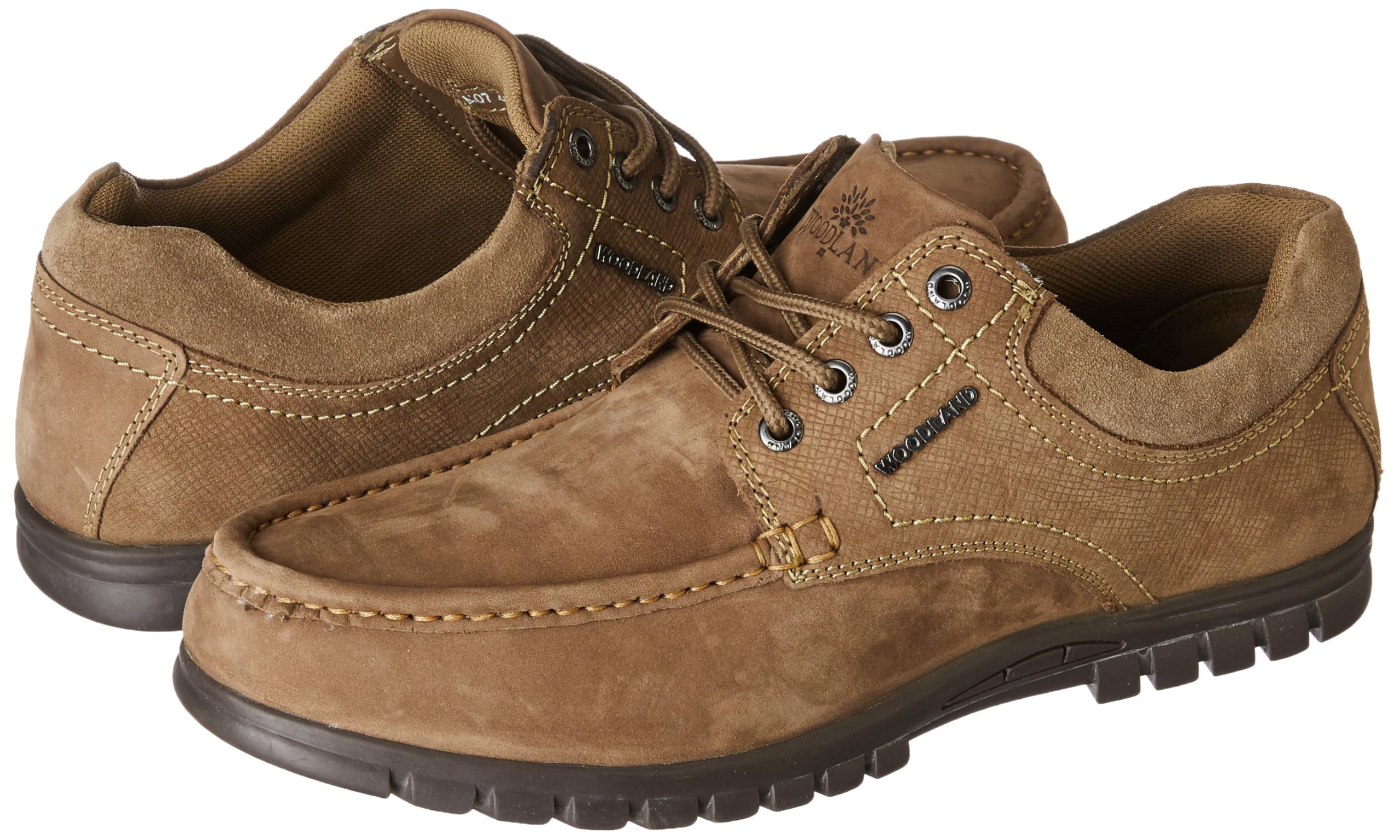 Woodland Men's Dubai Khaki Nubuk Casual Shoes - Image 3