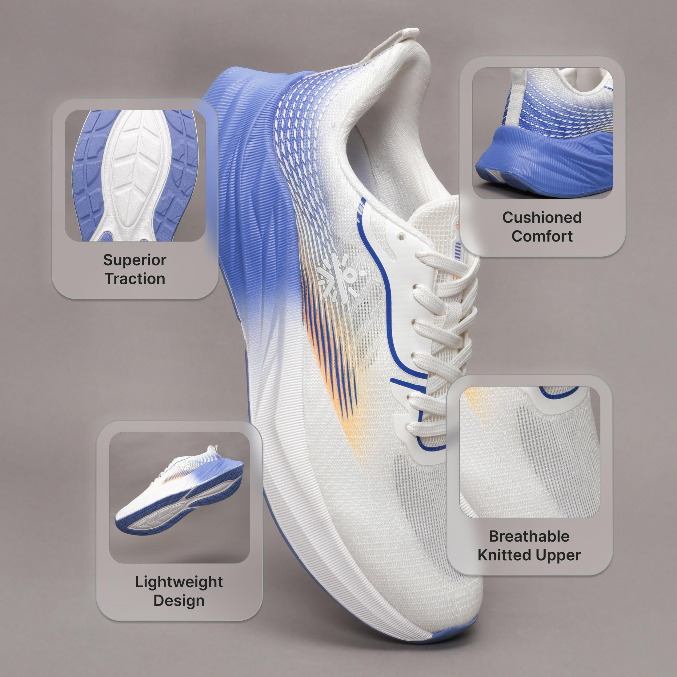 CULT Men's Onyx Running Shoes - White/Blue - Image 3