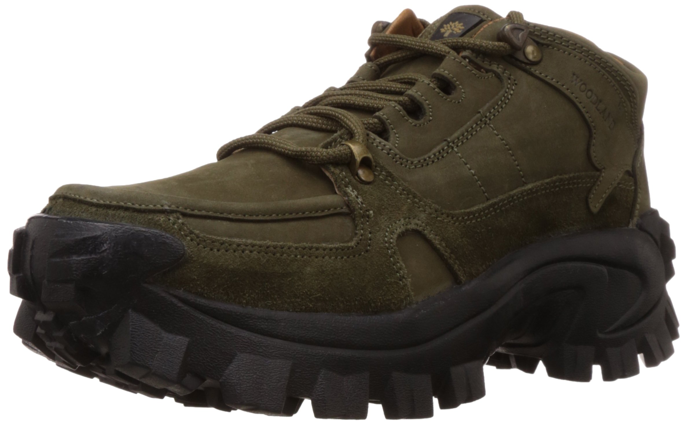 Woodland Men's Olive Leather Sneakers