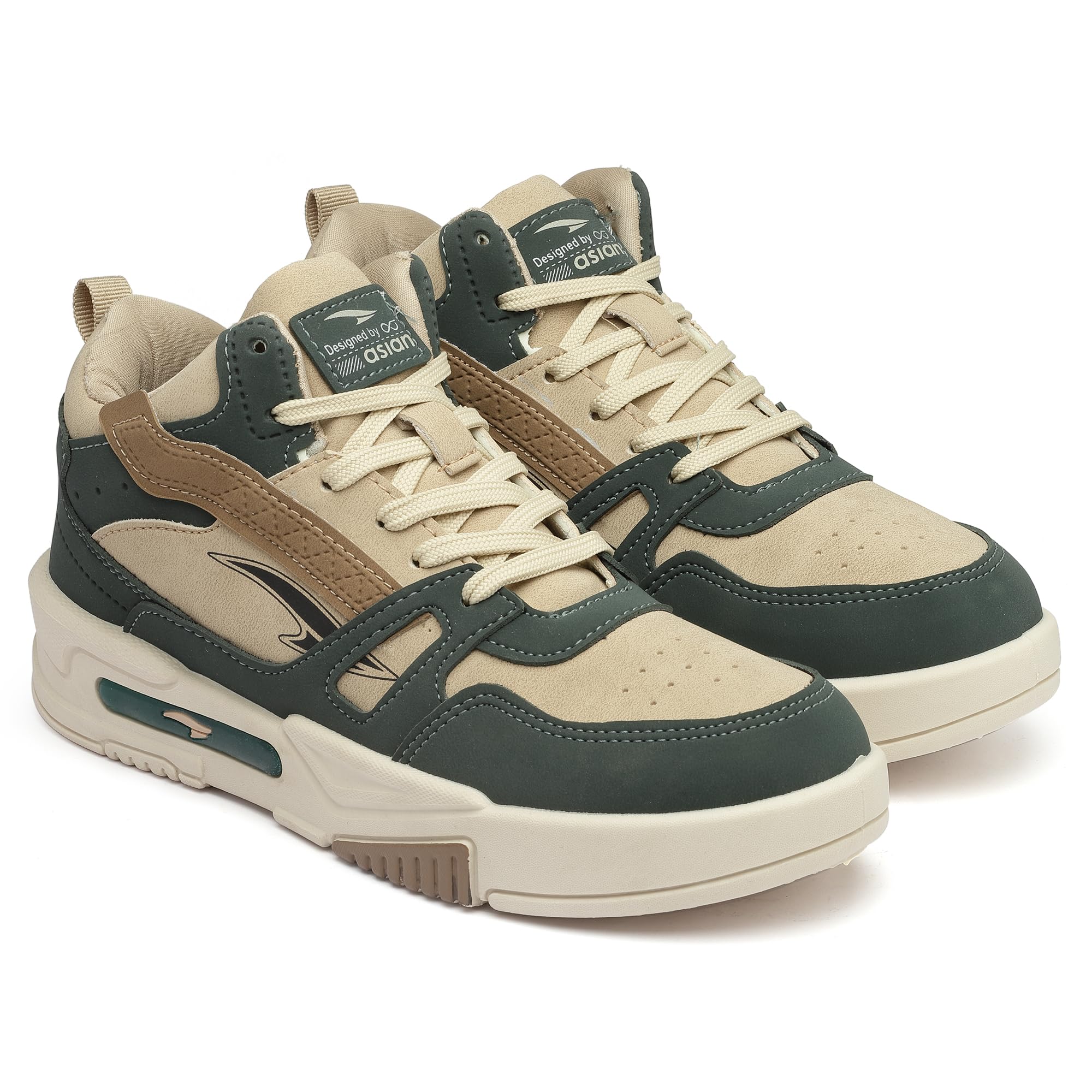 ASIAN Men's Mexico-11 Sneakers - Beige & Green