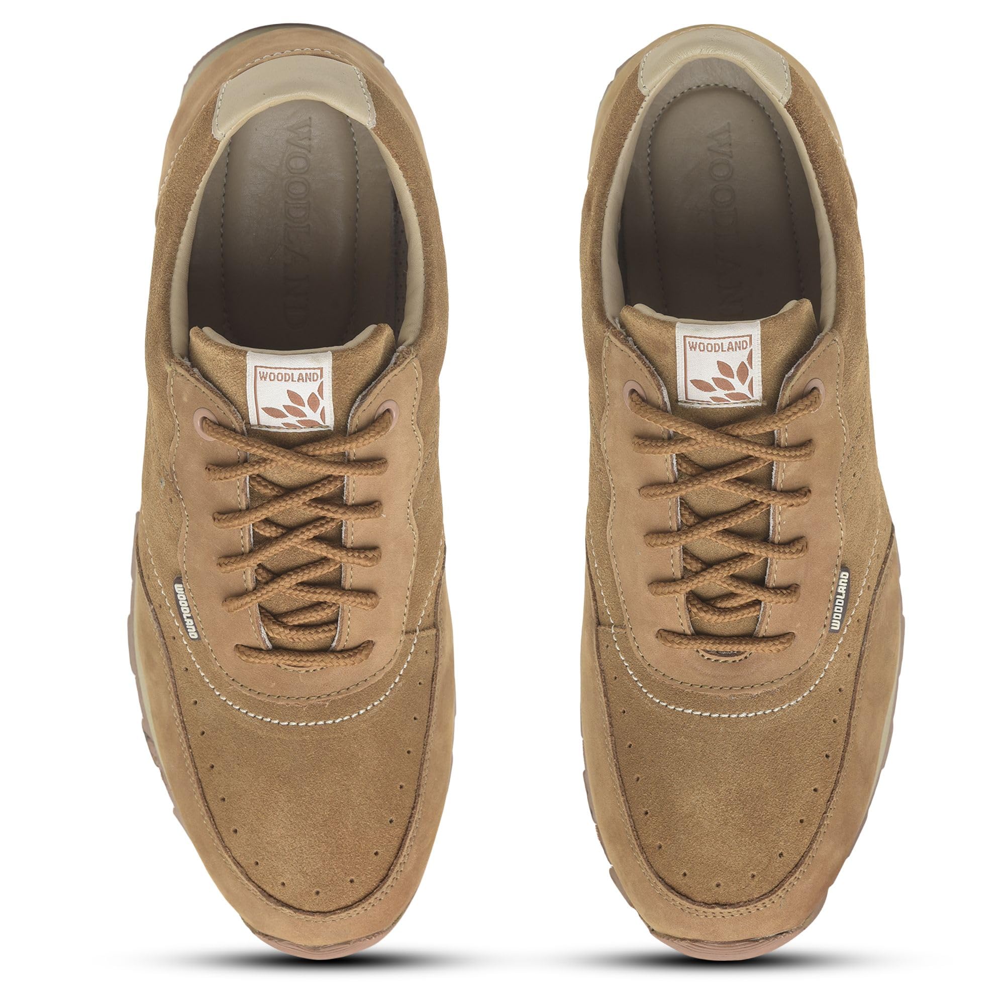 Woodland Men's Camel Leather Sneakers - Image 4