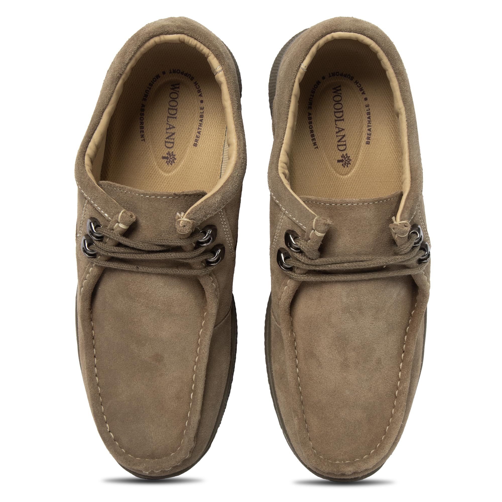 Woodland Men's Dubai Khaki Suede Shoes - Image 5