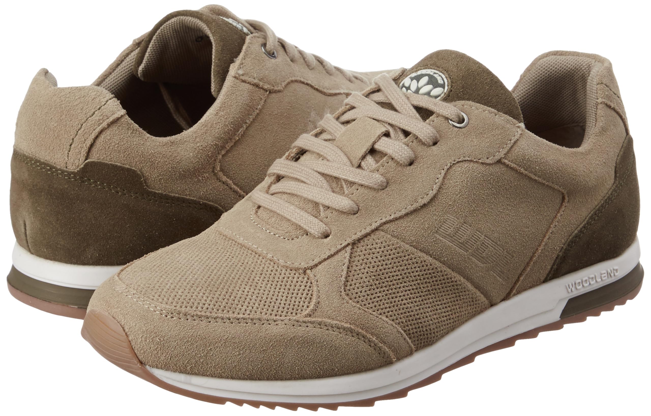 Woodland Men's Khaki Nubuk Casual Shoes - Image 2