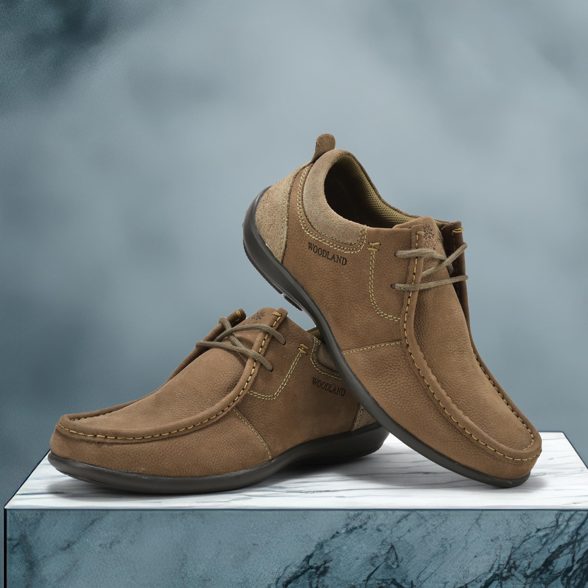 Woodland Men's Dubai Khaki Nubuk Casual Shoes - Image 4