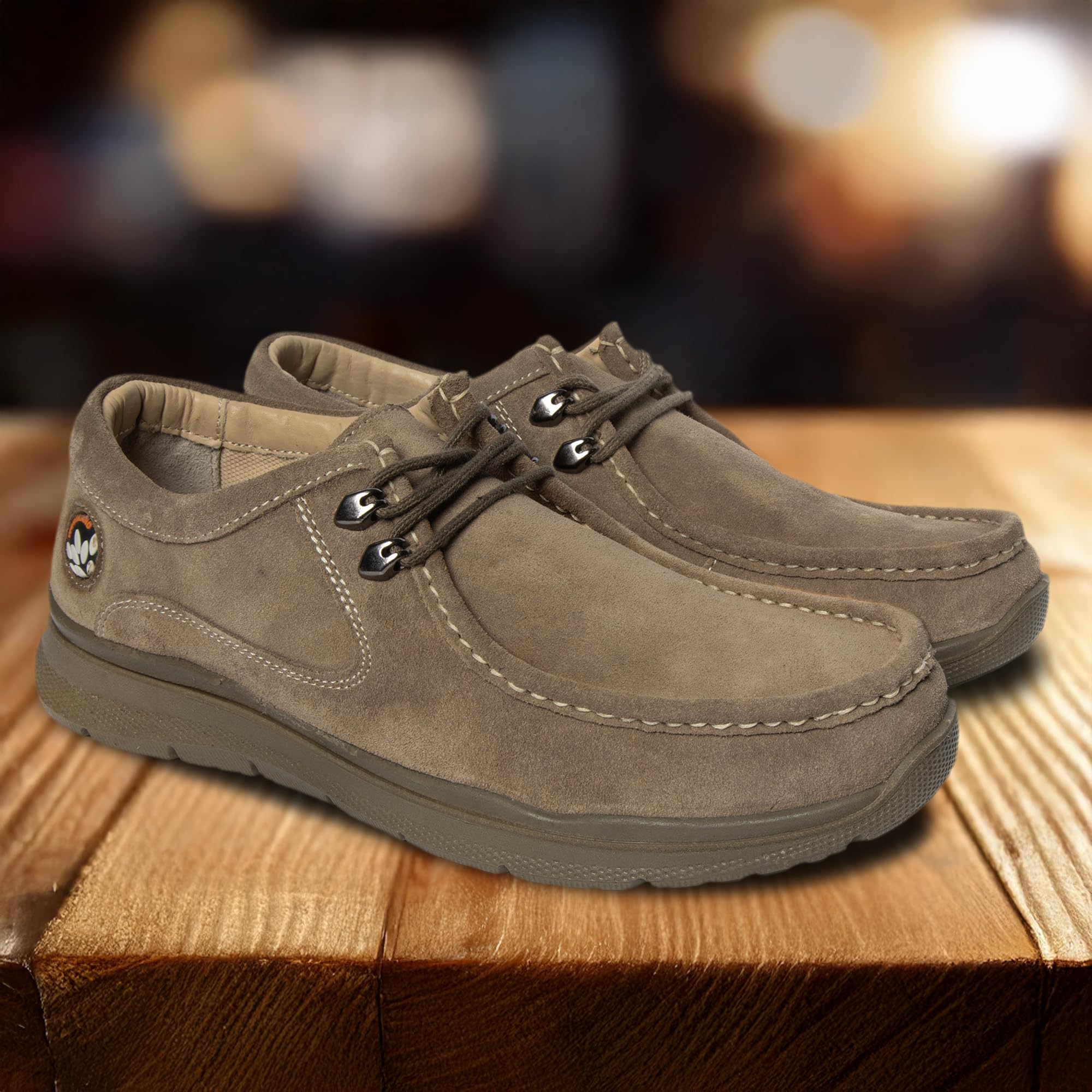 Woodland Men's Dubai Khaki Suede Shoes - Image 4