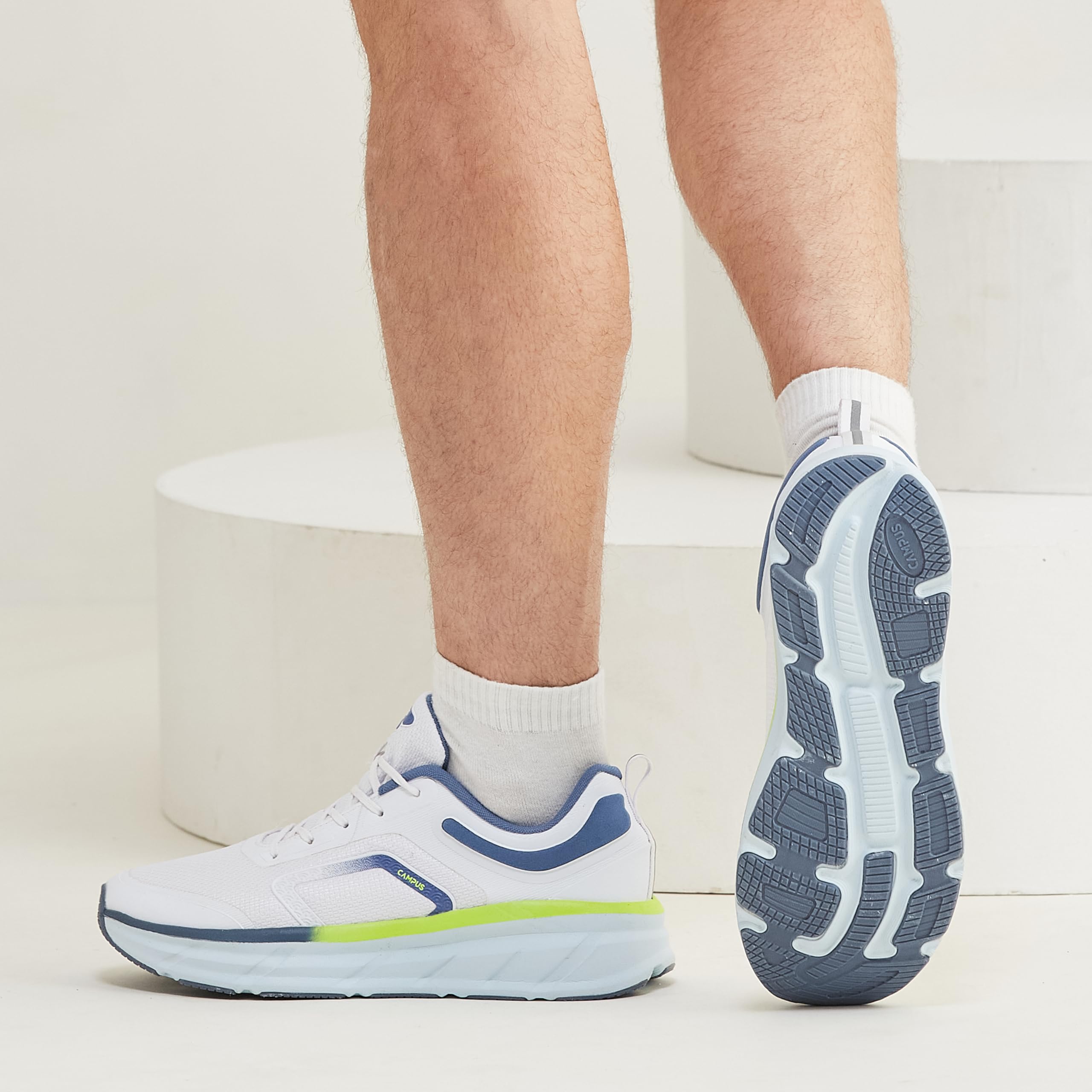 Campus Men's Humber Running Shoes - White/R.Slate - Image 3