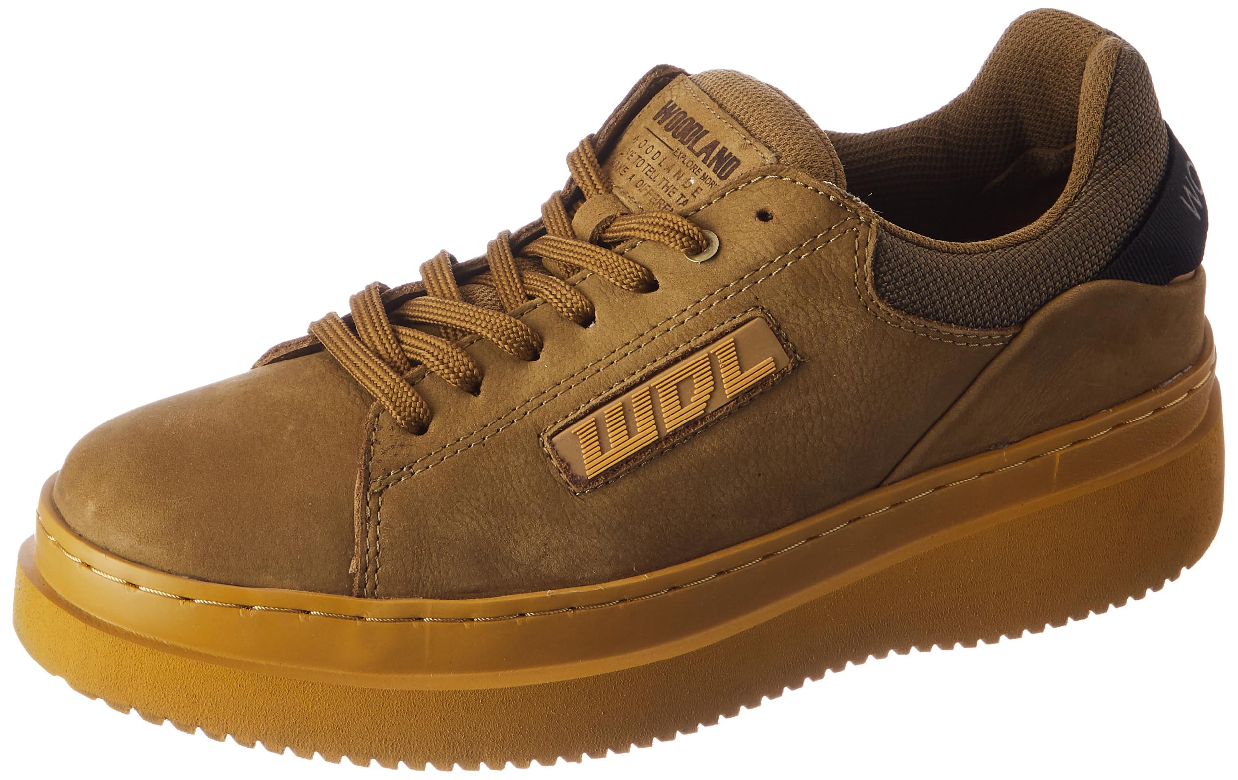 Woodland Men's Camel Leather Casual Shoes