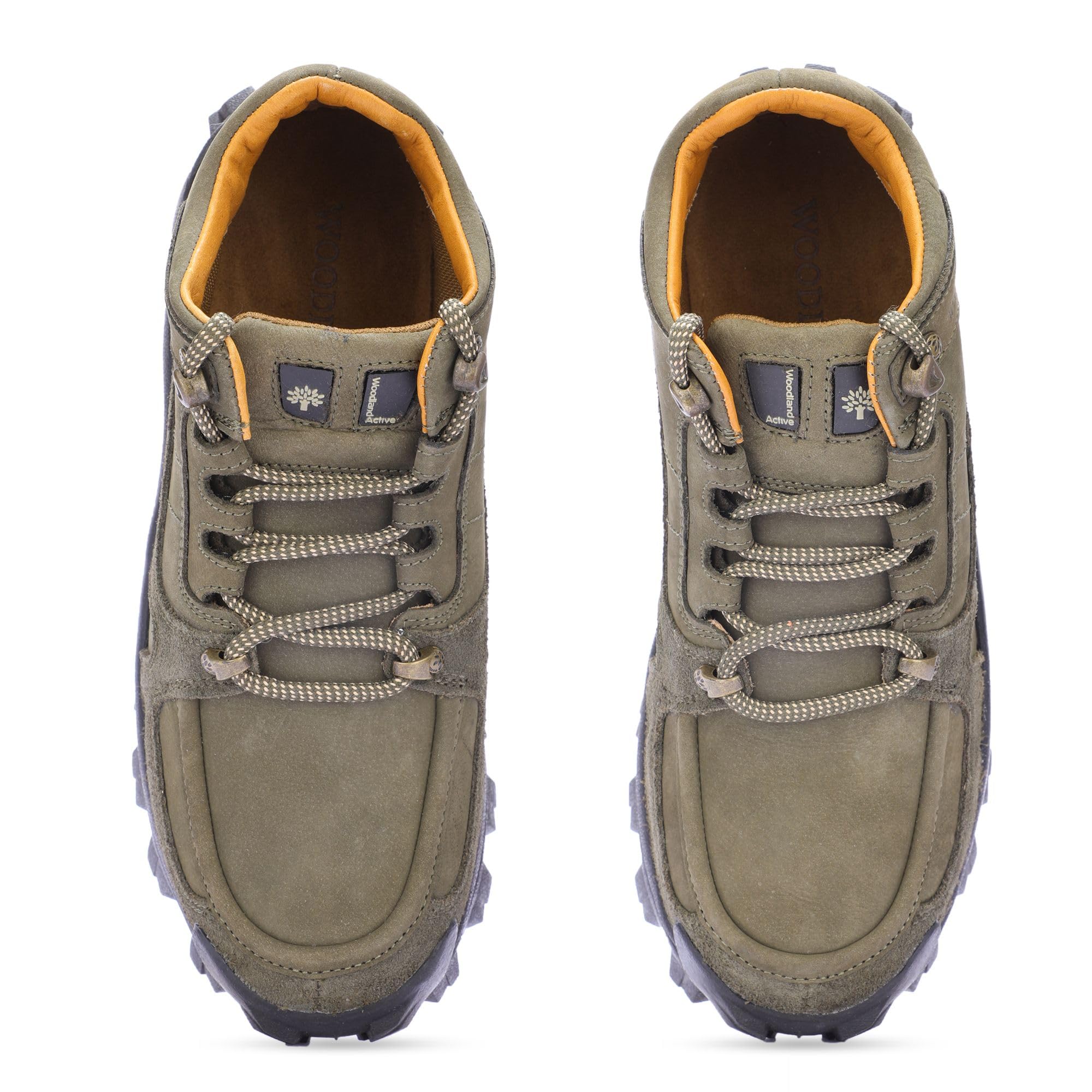 Woodland Men's Olive Leather Sneakers - Image 4