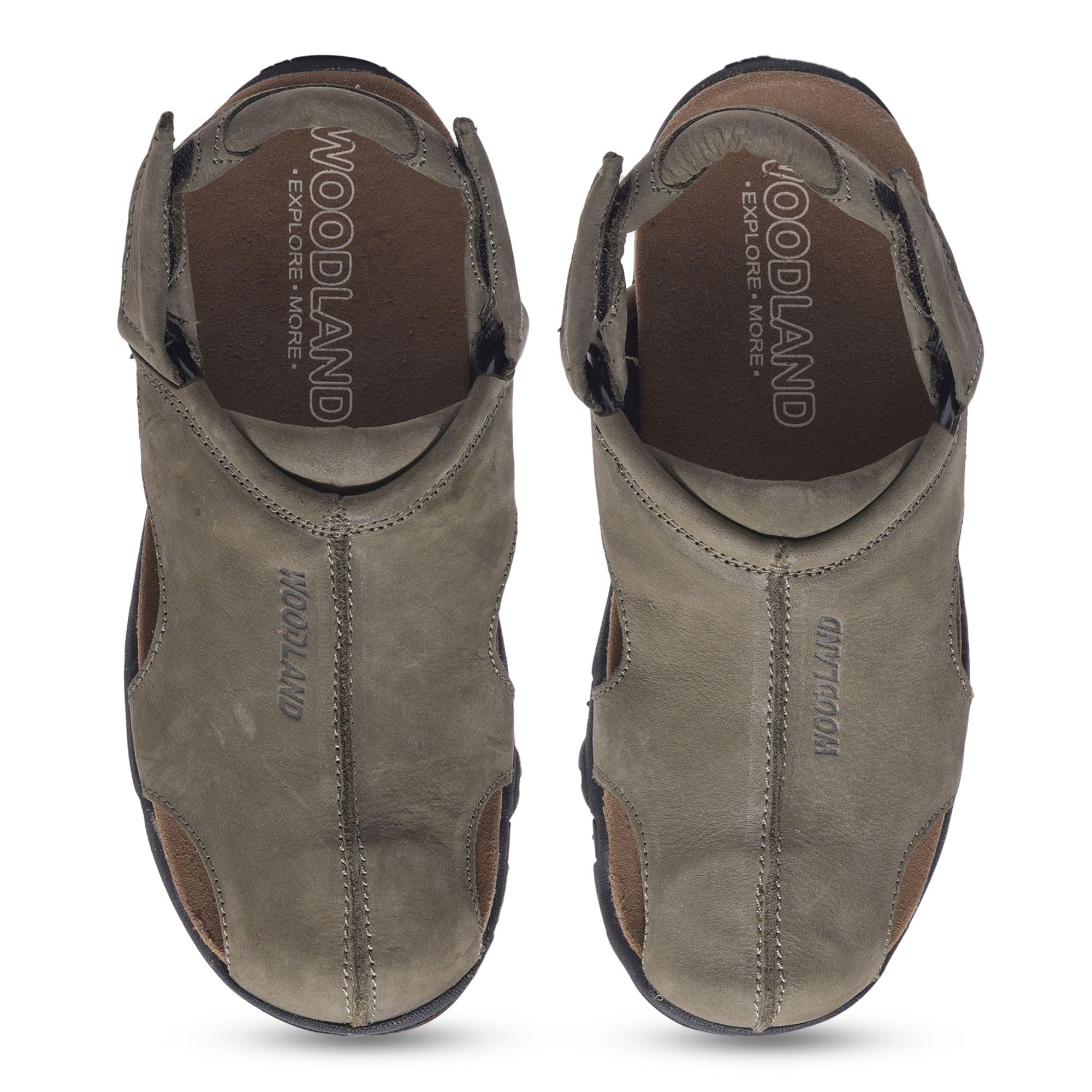 Woodland Men's Olive Green Leather Sandal - Image 3