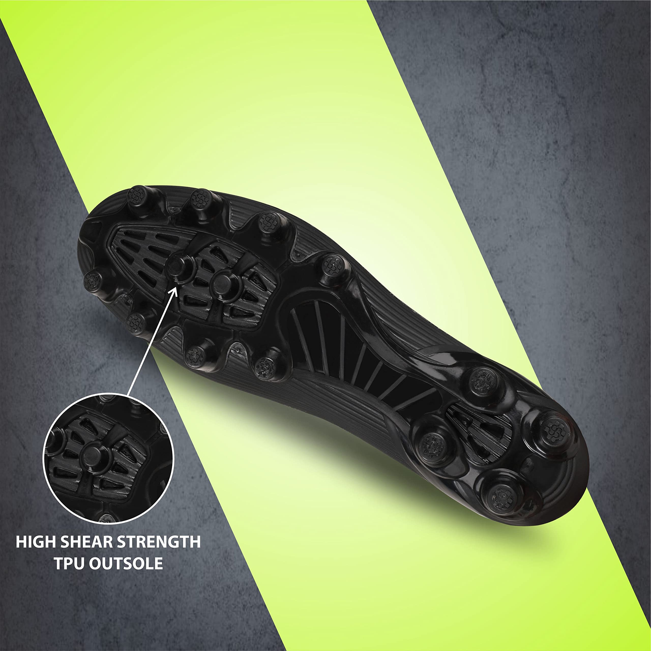 Nivia Men's Airstrike Football Stud - Black Green - Image 5