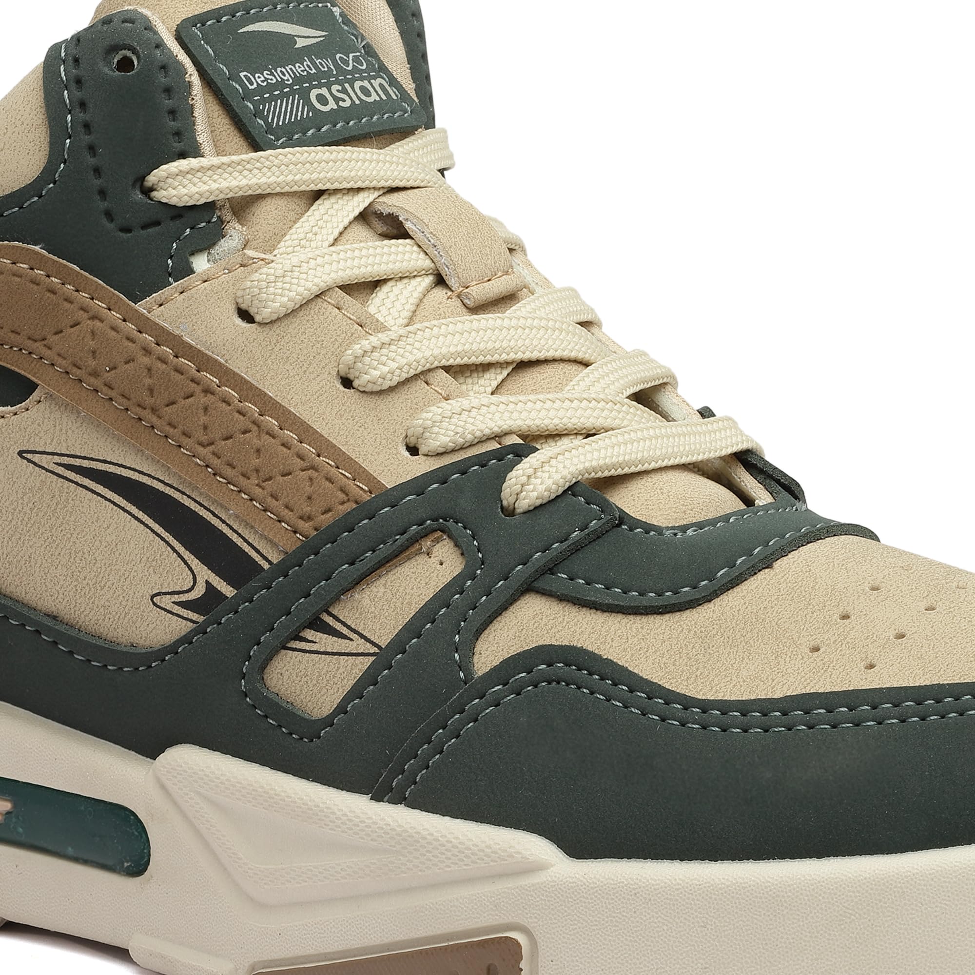 ASIAN Men's Mexico-11 Sneakers - Beige & Green - Image 4