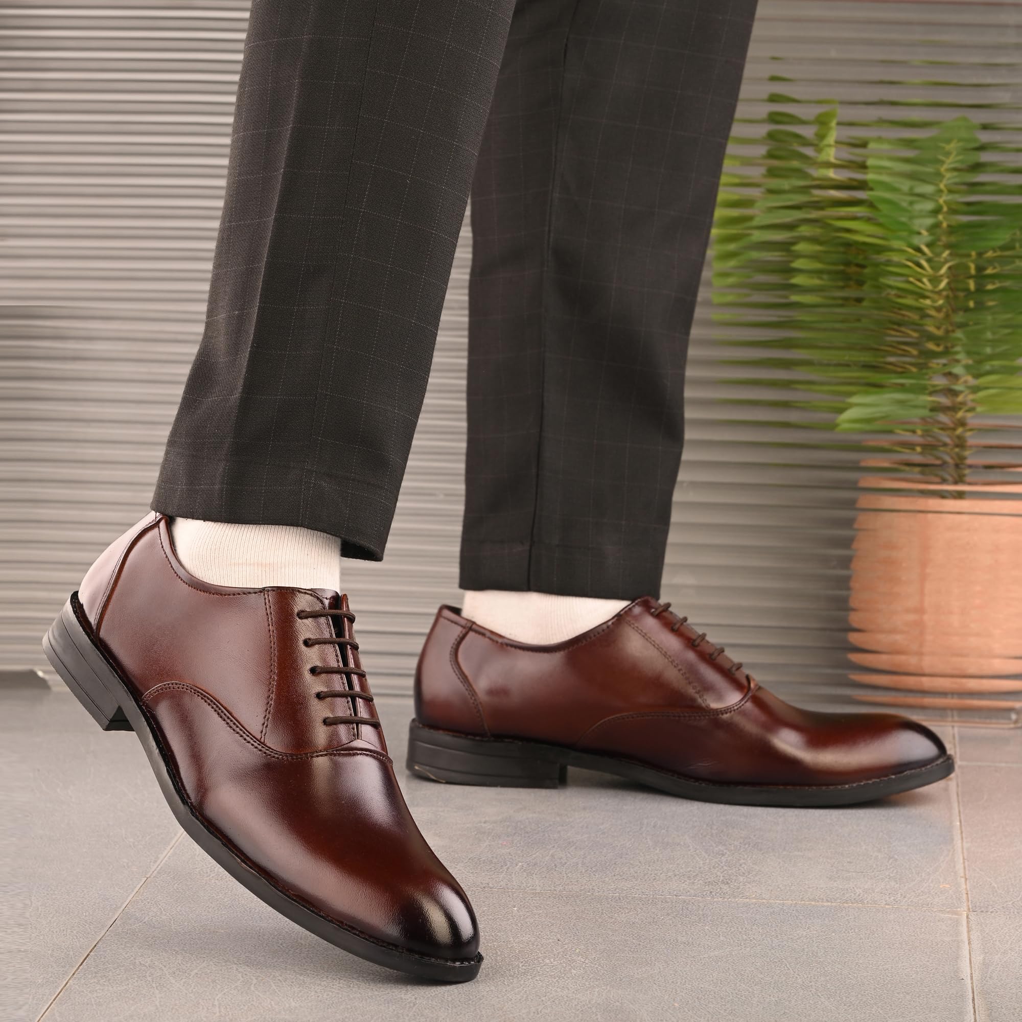 Centrino Men's Blue Leather Slip-On Formal Shoes - Image 2