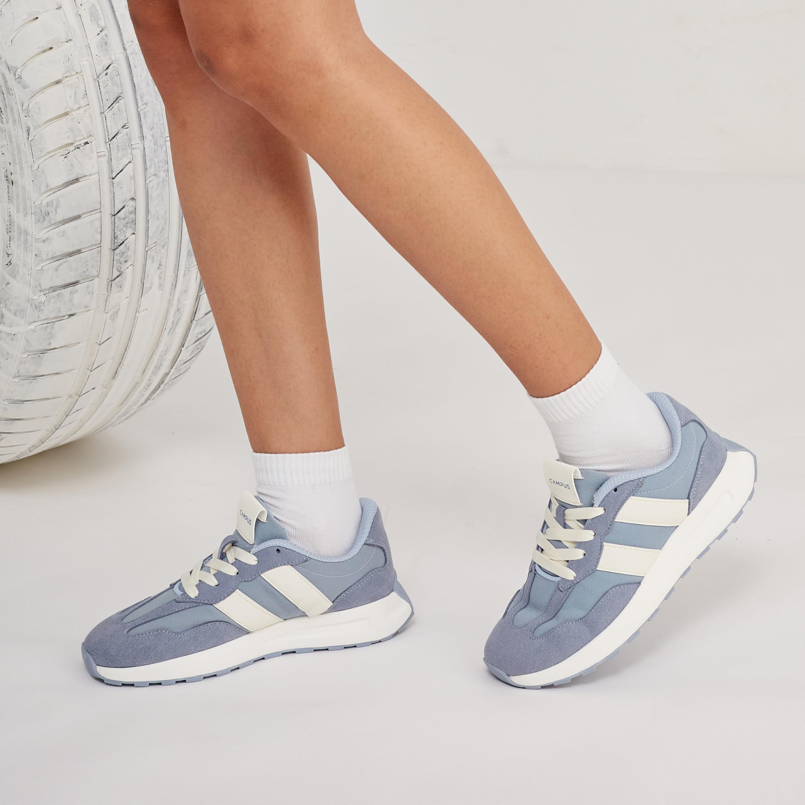 Campus GRIT Women's Sneakers - L.Sky/WHT - Image 5