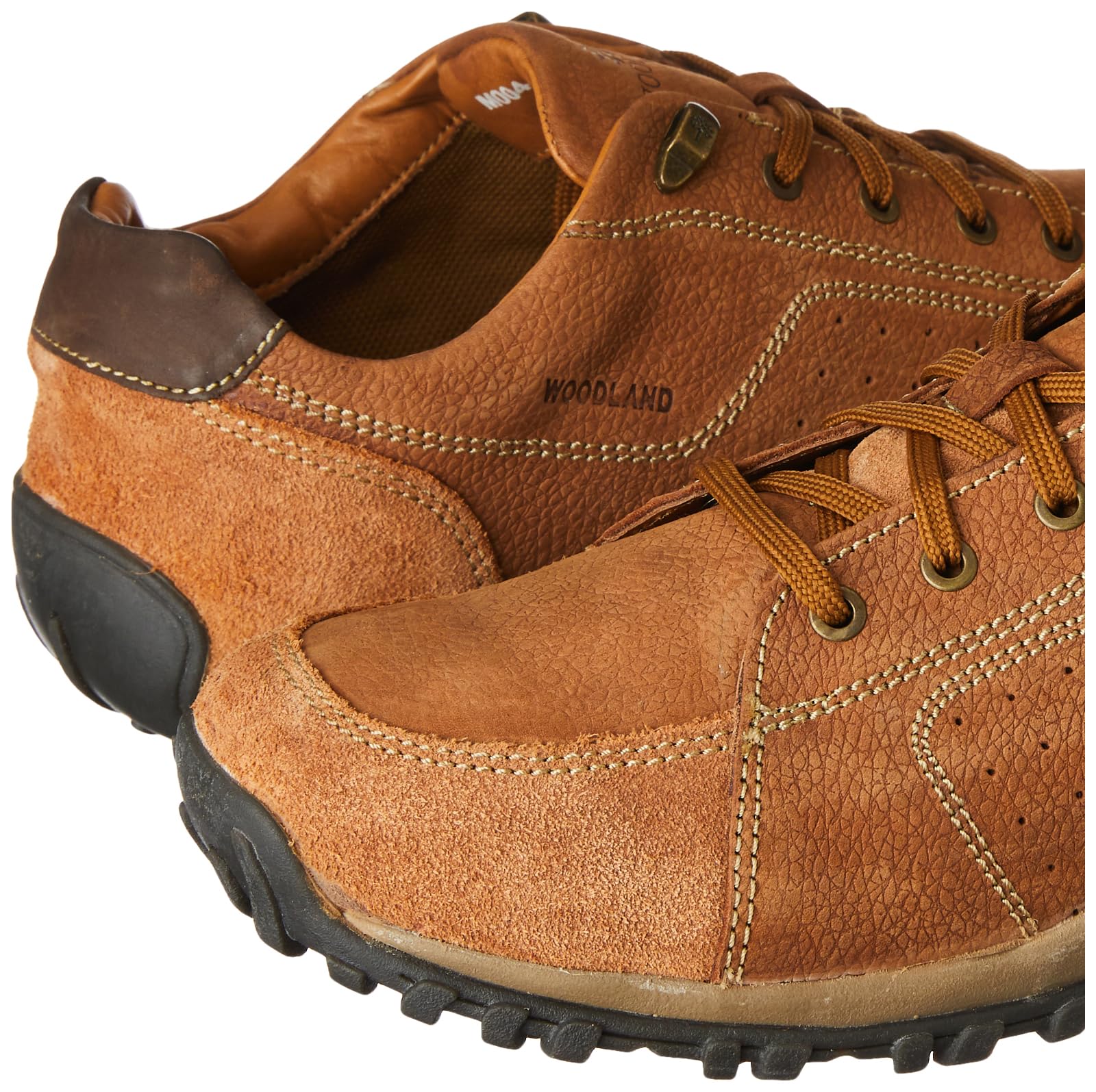 Woodland Men's Cashew Brown Nubuk Loafers - Image 3