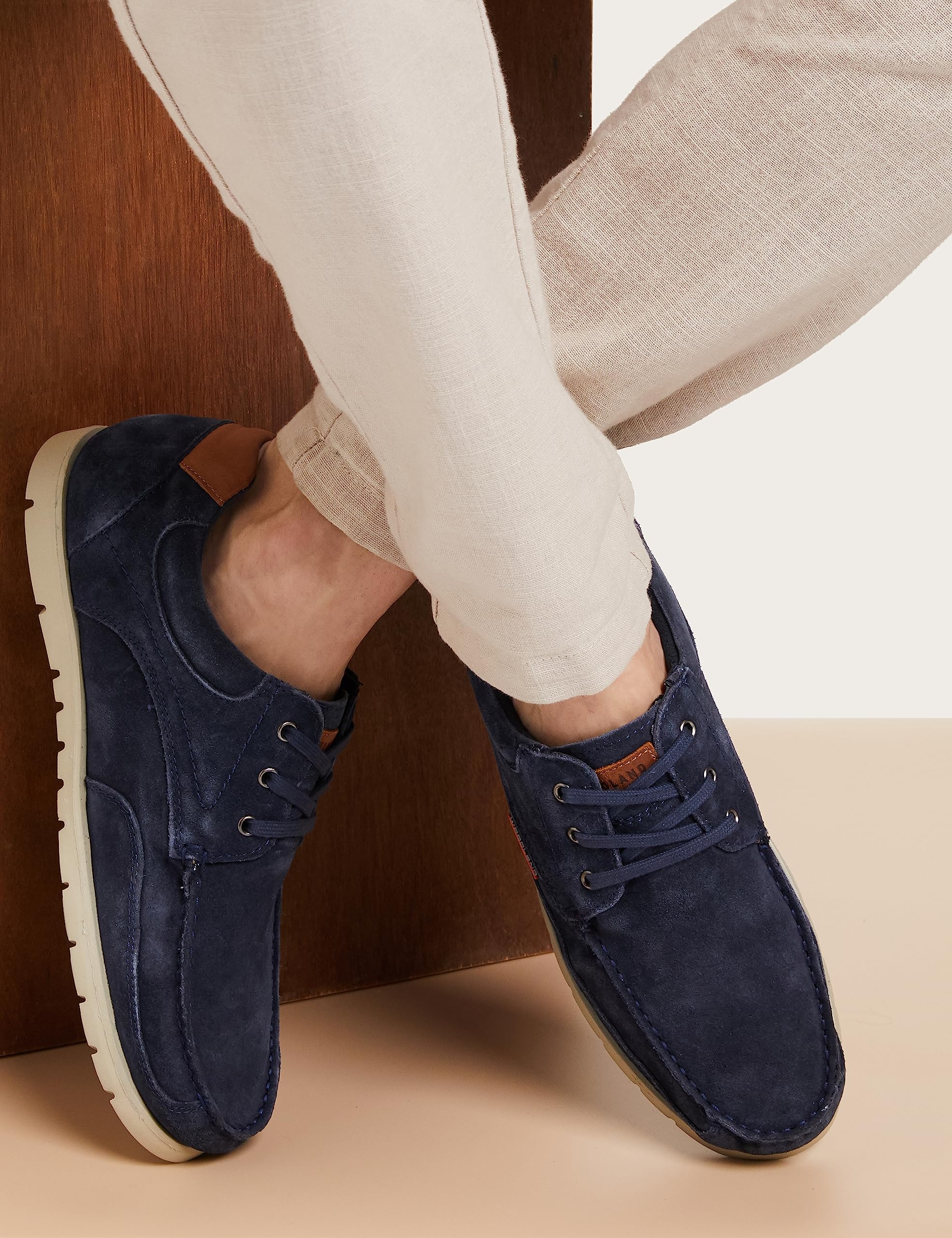 Woodland Men's Navy Leather Loafers - Image 5