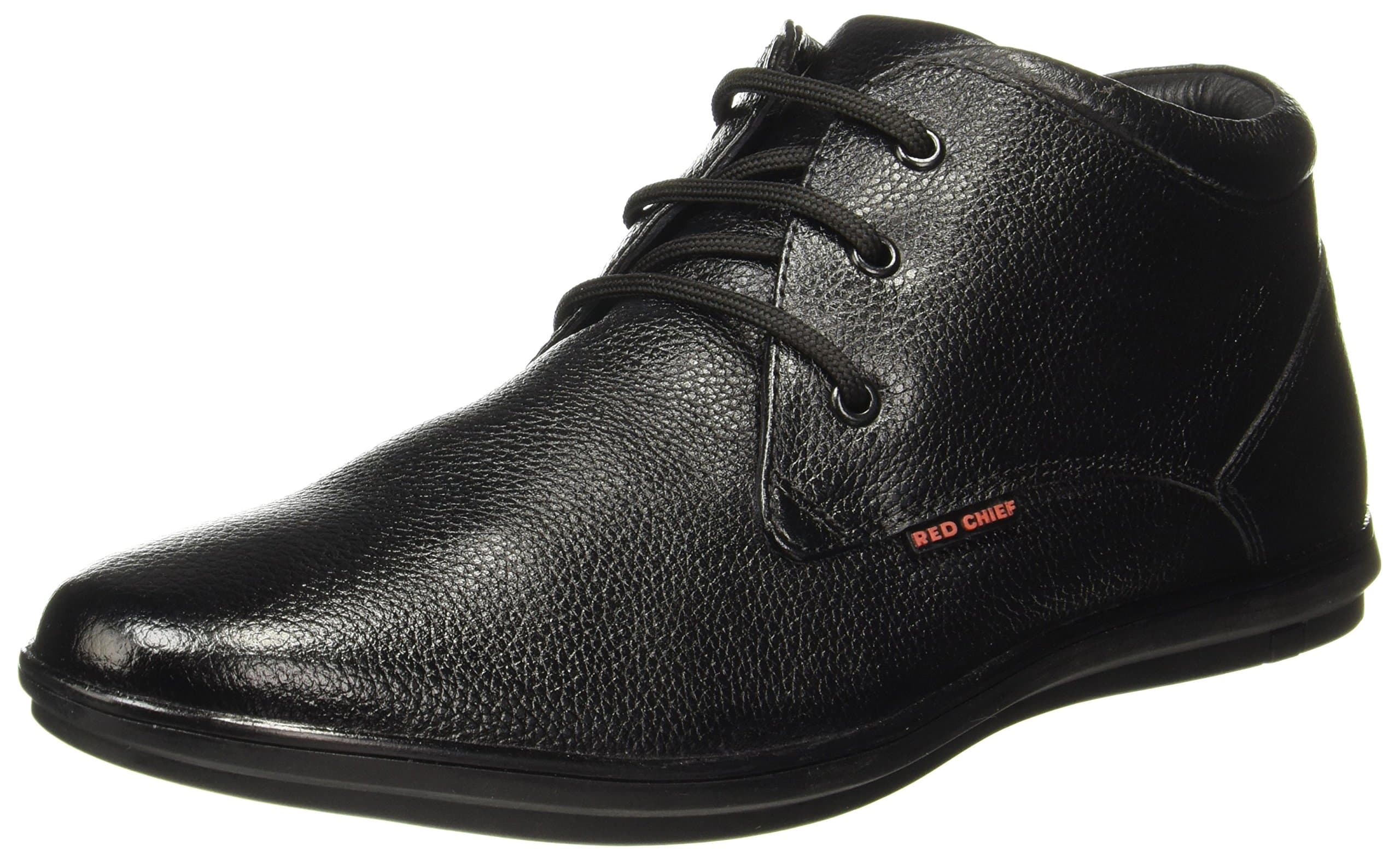 Red Chief Men's Black Leather Derby Shoes