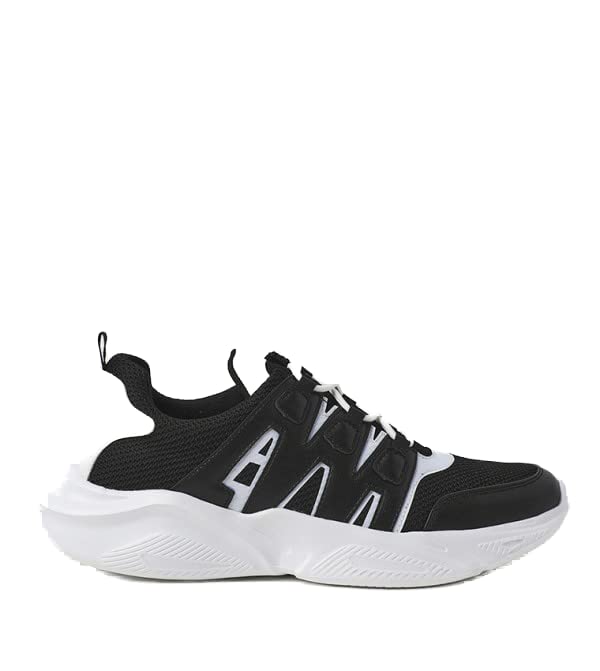 ATHLETIQ Men's Color Blocked Low Top Sneakers - Black - Image 2