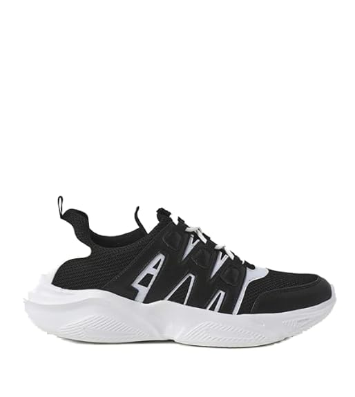 ATHLETIQ Men's Color Blocked Low Top Sneakers - Black