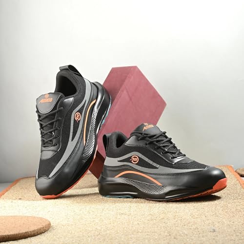 Amico Black Running Sports Shoes for Men - Image 3