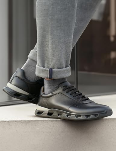 Symbol Mens Leather Sneakers - Smart Casual - Image 3