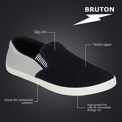 BRUTON FITMAN Loafers Sneakers Slip-on Shoes for Men - Grey - Image 4