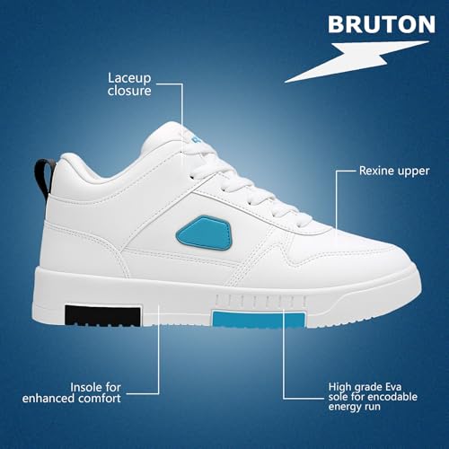 BRUTON Stylish Sneakers Casual Shoes for Men & Boys - Off White - Image 3
