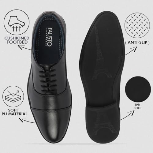 FAUSTO Men's Formal Derby Shoes - Image 5
