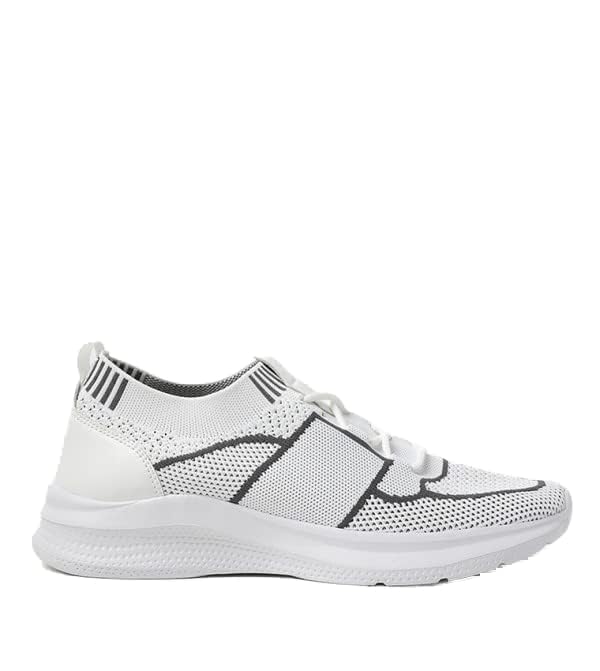 ATHLETIQ Men's Color Blocked Low Top Sneakers - White - Image 3