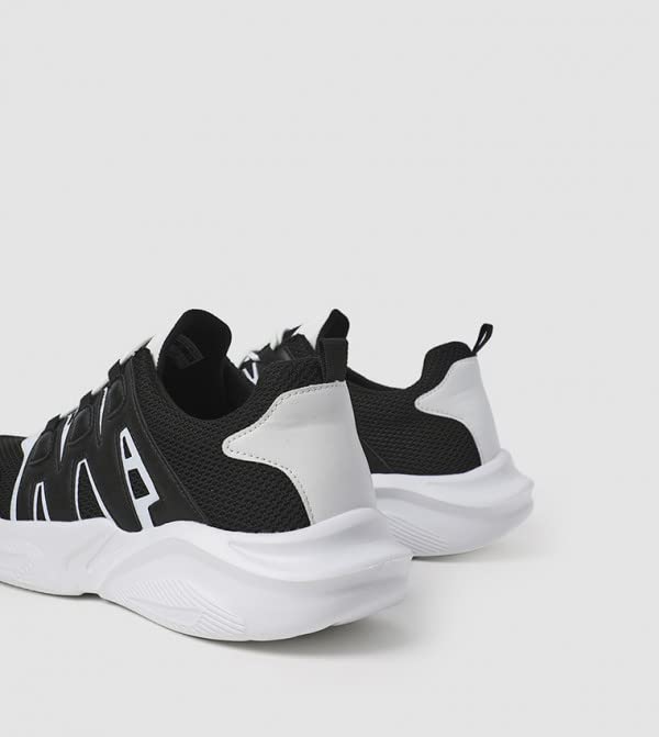 ATHLETIQ Men's Color Blocked Low Top Sneakers - Black - Image 5